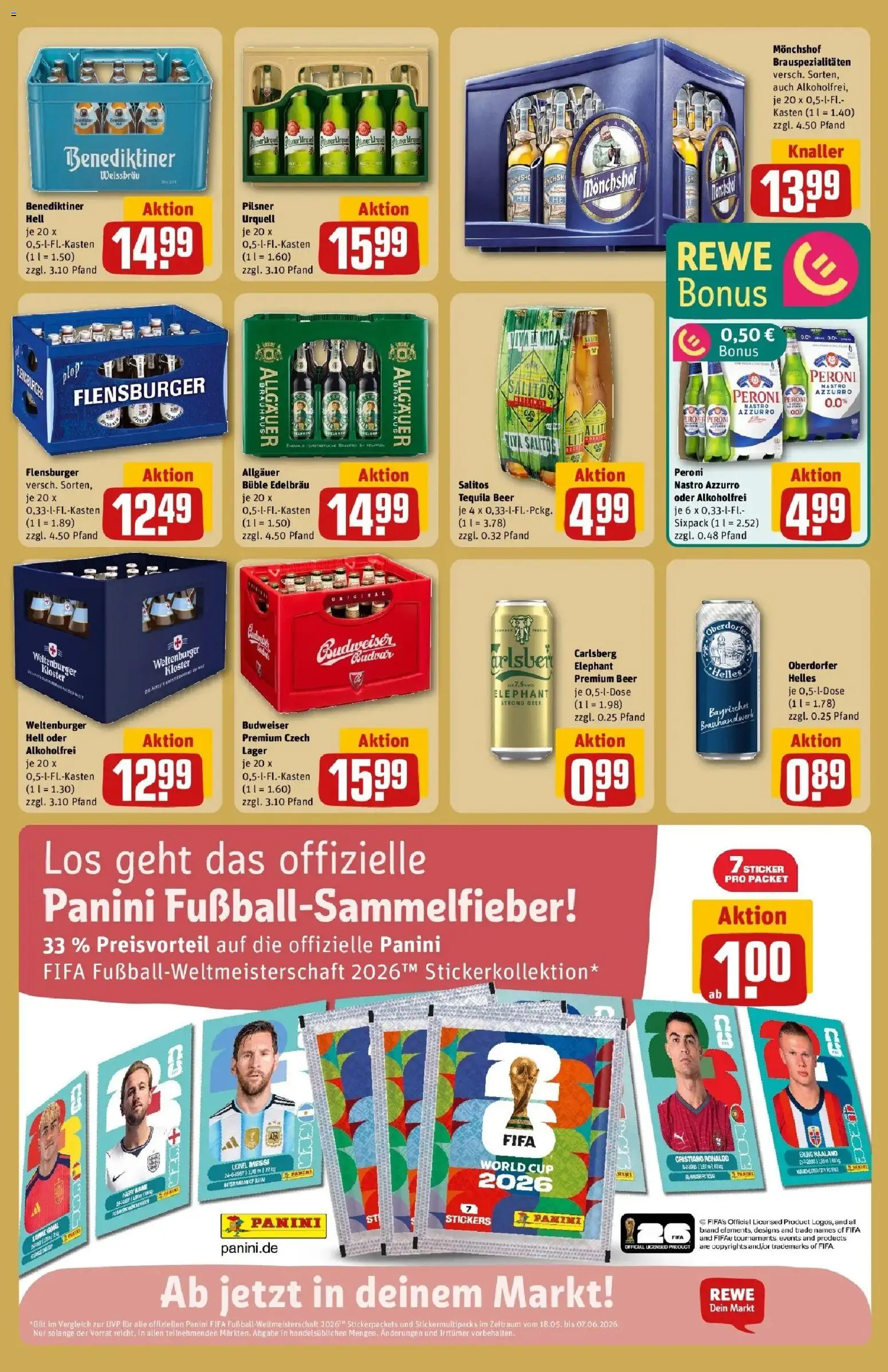 Rewe Prospekt Regensburg – gültig ab 17.05.2026 | Seite: 25 | Produkte: Carlsberg, Flensburger, Pilsner urquell, Budweiser