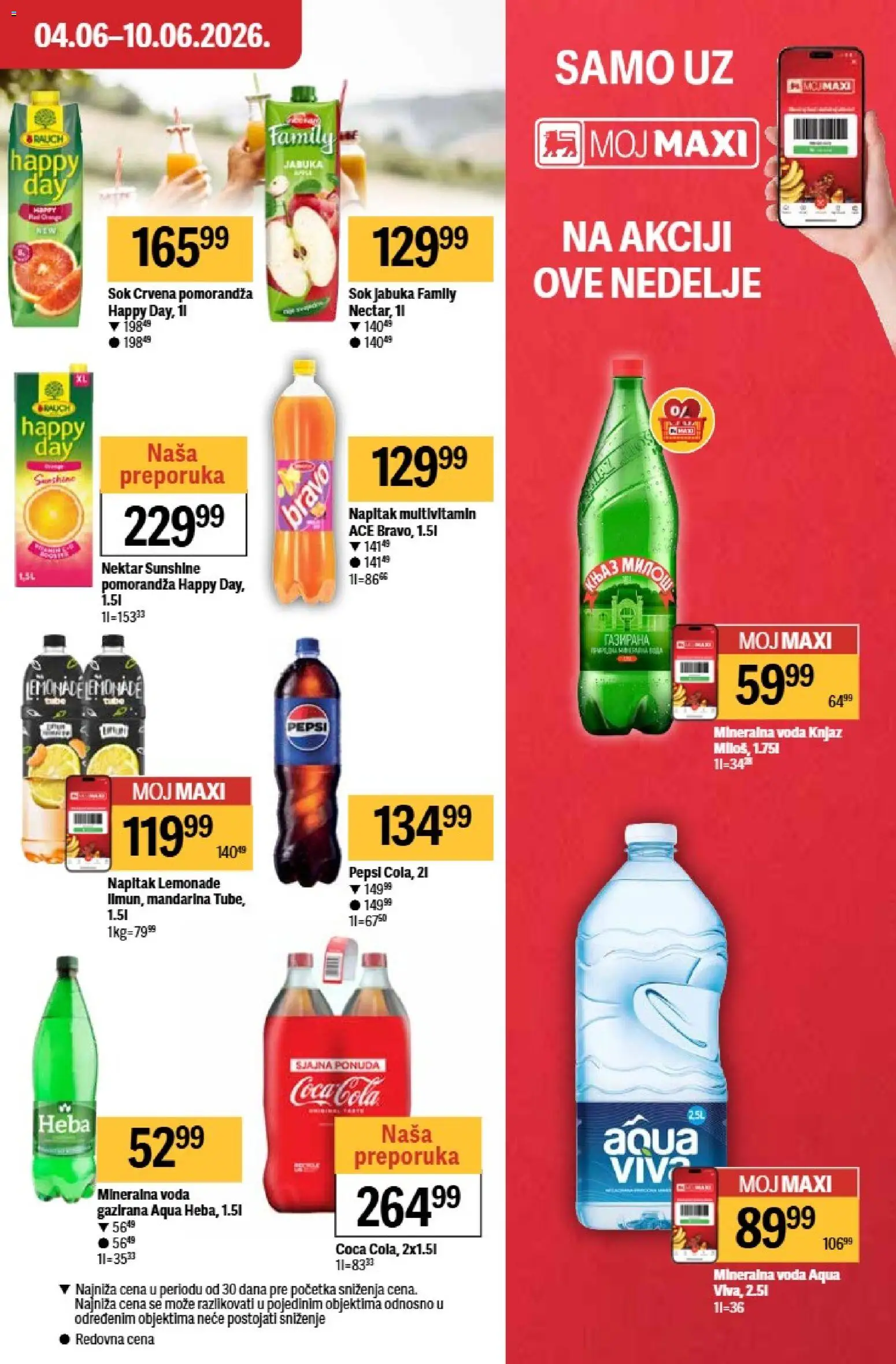 Maxi katalog - važi od 04.06.2026 | Strana: 25 | Proizvode: Mandarina, Coca Cola, Nektar, Mineralna voda
