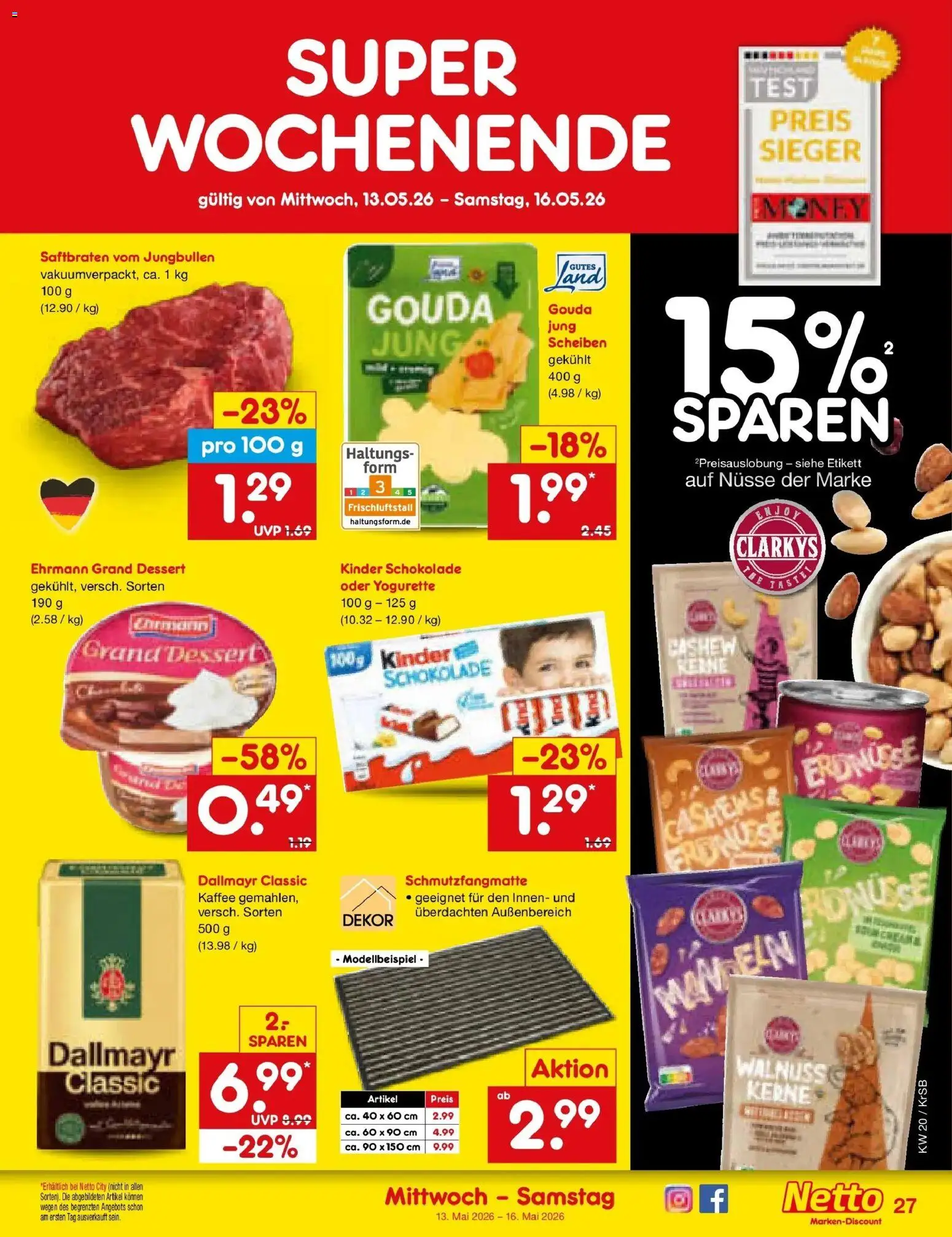 Netto Marken-Discount Prospekt Jüchen	 – gültig ab 10.05.2026 | Seite: 36 | Produkte: Kaffee, Schokolade, Ehrmann grand dessert, Nüsse