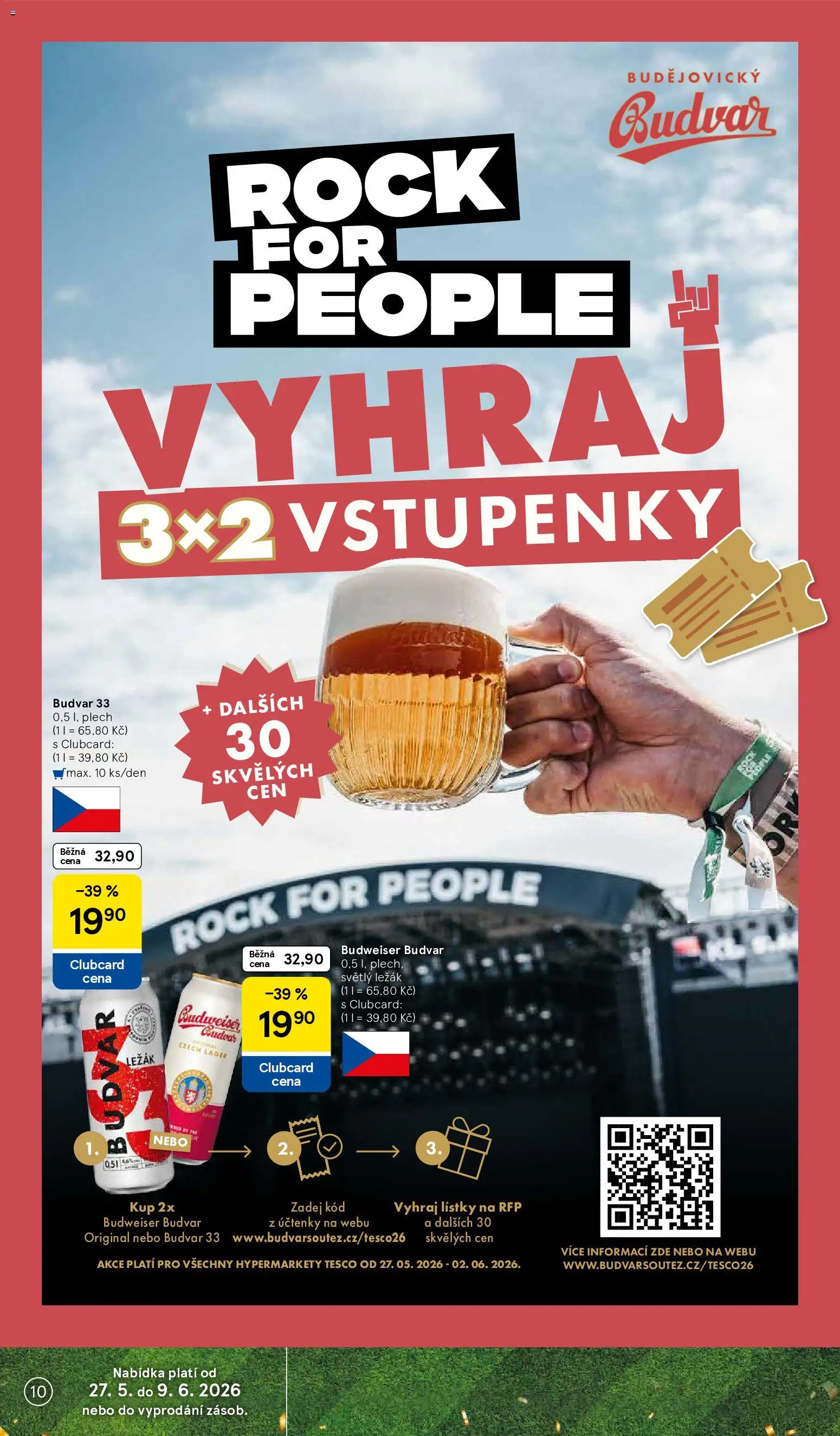Tesco leták - Hypermarket od 27.05.2026 | Strana: 10 | Produkty: Budvar, Plech, Budvar 33