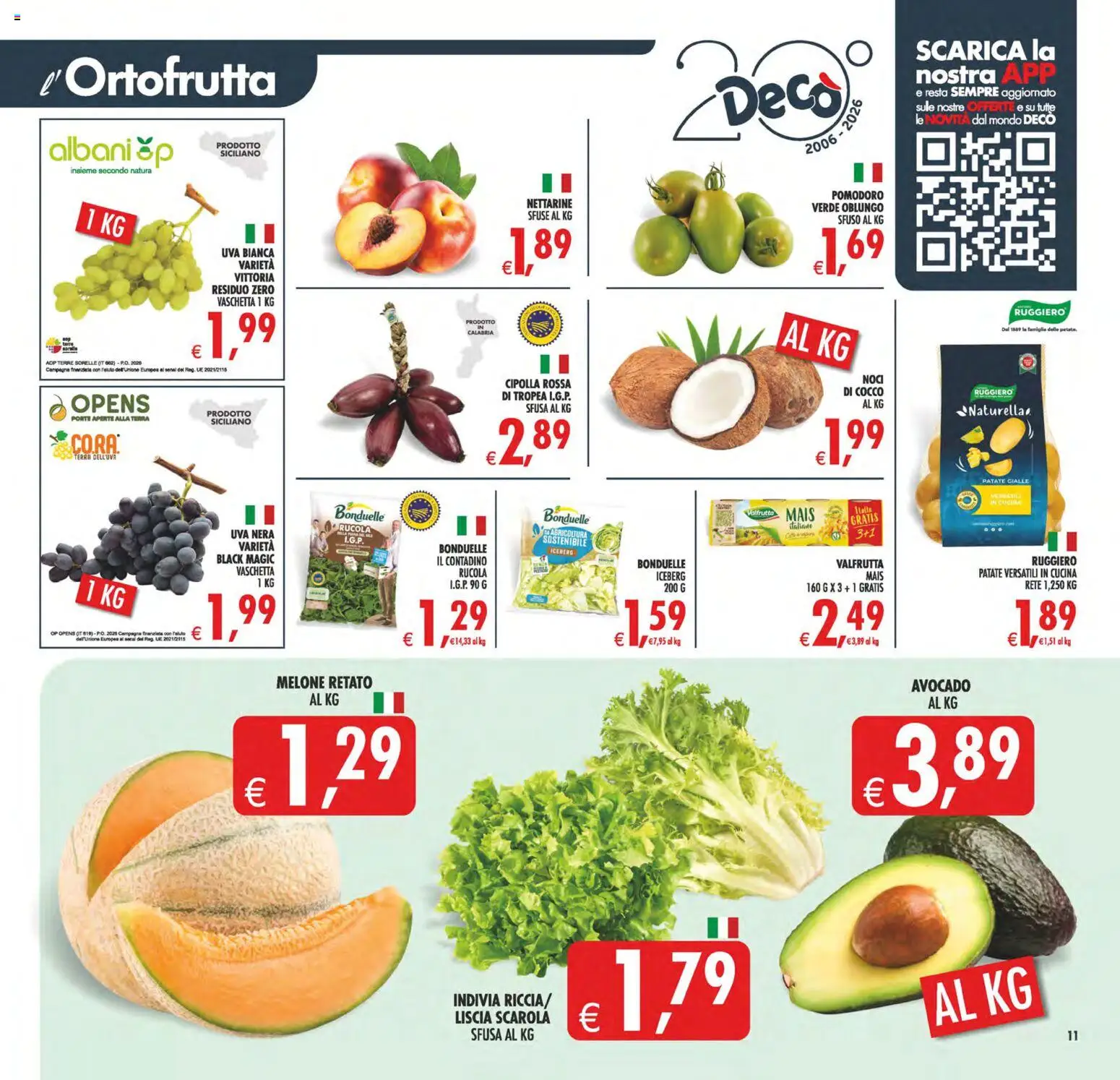 Volantino Decò del 31/07/2026 | Pagina: 13 | Prodotti: Rucola, Pomodoro, Uva, Indivia