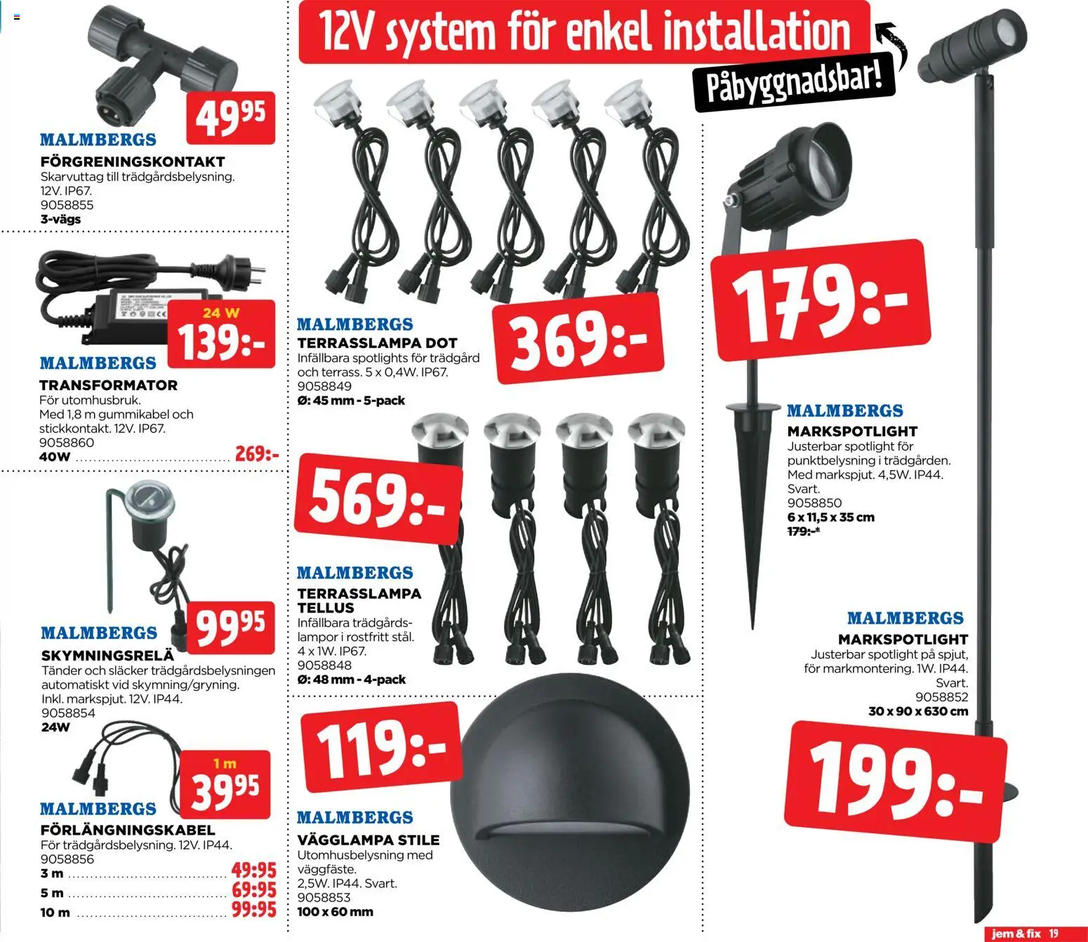 Jem & Fix reklamblad aktuell från 20/07/2026 | Sida: 19 | Produkter: Vägglampa