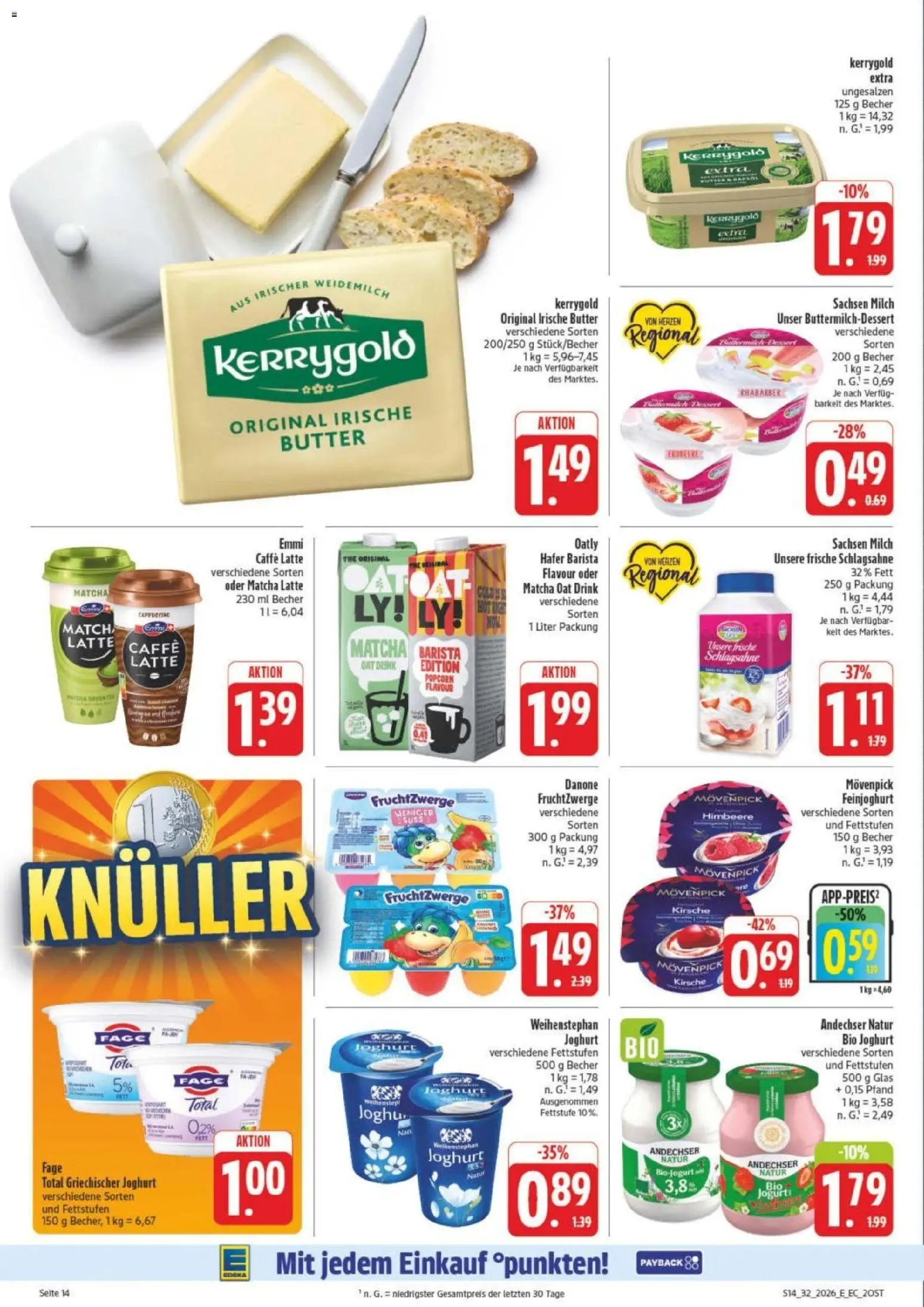 Edeka Prospekt Leipzig – gültig ab 03.08.2026 | Seite: 18 | Produkte: Schlagsahne, Oatly, Himbeere, Rhabarber