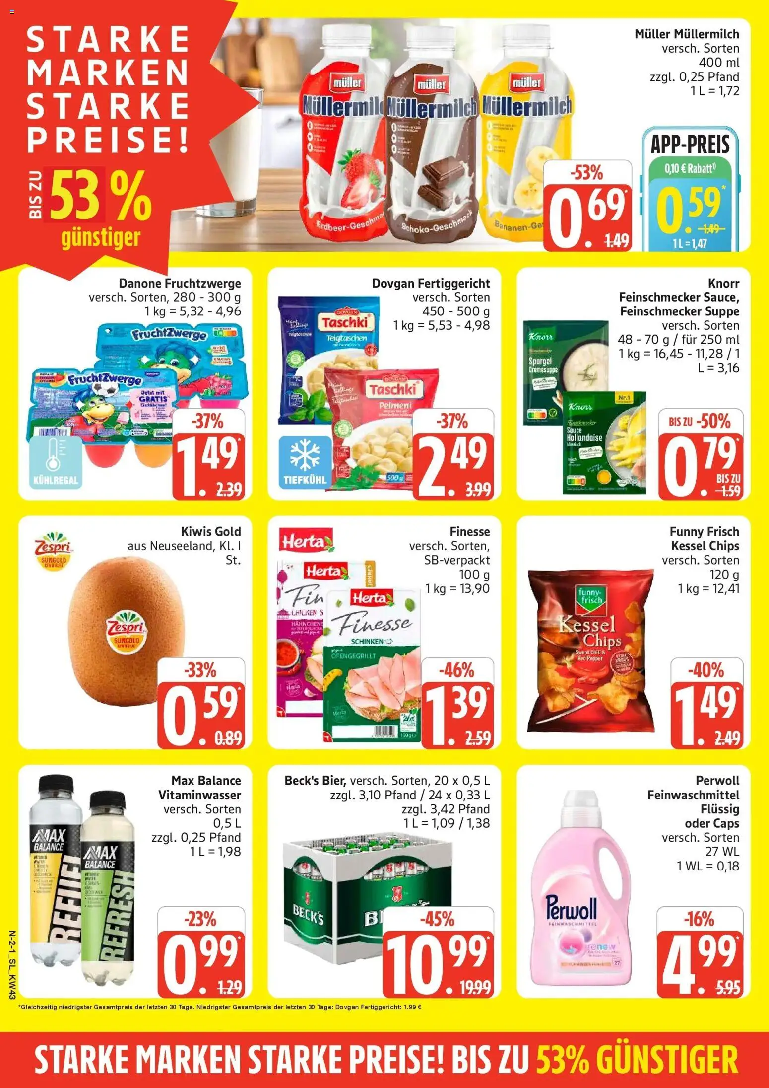 Edeka Prospekt Schleswig (ab 19.10.2026) » Angebote Online | Seite: 2 | Produkte: Taschen, Funny frisch, Schinken, Muller mullermilch