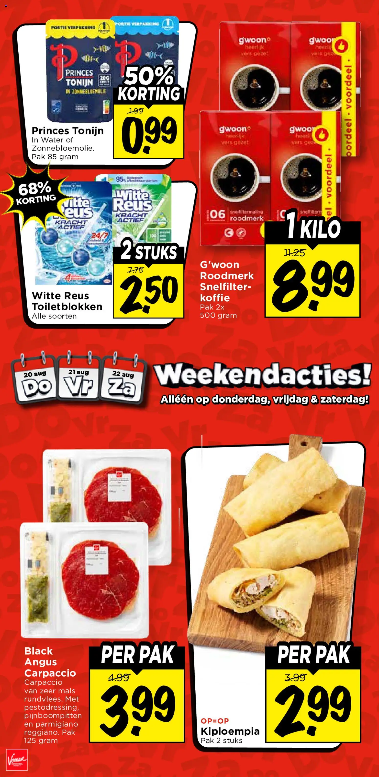 {H1} | Pagina: 38 | Producten: Koffie, Tonijn, Carpaccio, Water