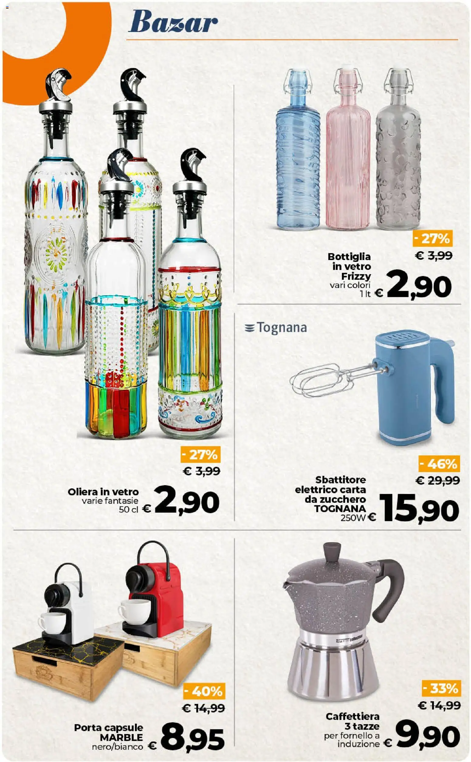 Volantino Ipercoop del 21/08/2026 | Pagina: 51 | Prodotti: Caffettiera, Porta, Fornello, Bottiglia