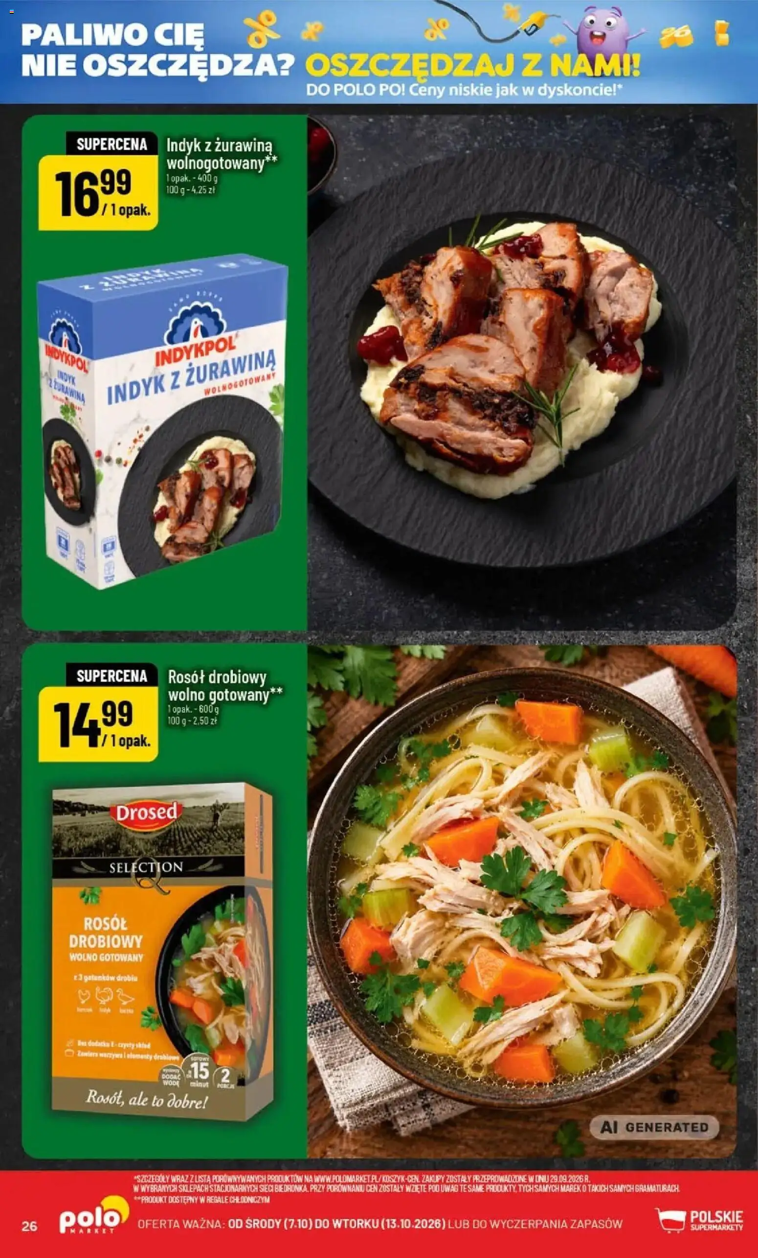 Nowa POLOmarket gazetka od jutra 07.10.2026 | Strona: 26 | Produkty: Indyk, Żurawina, Warzywa
