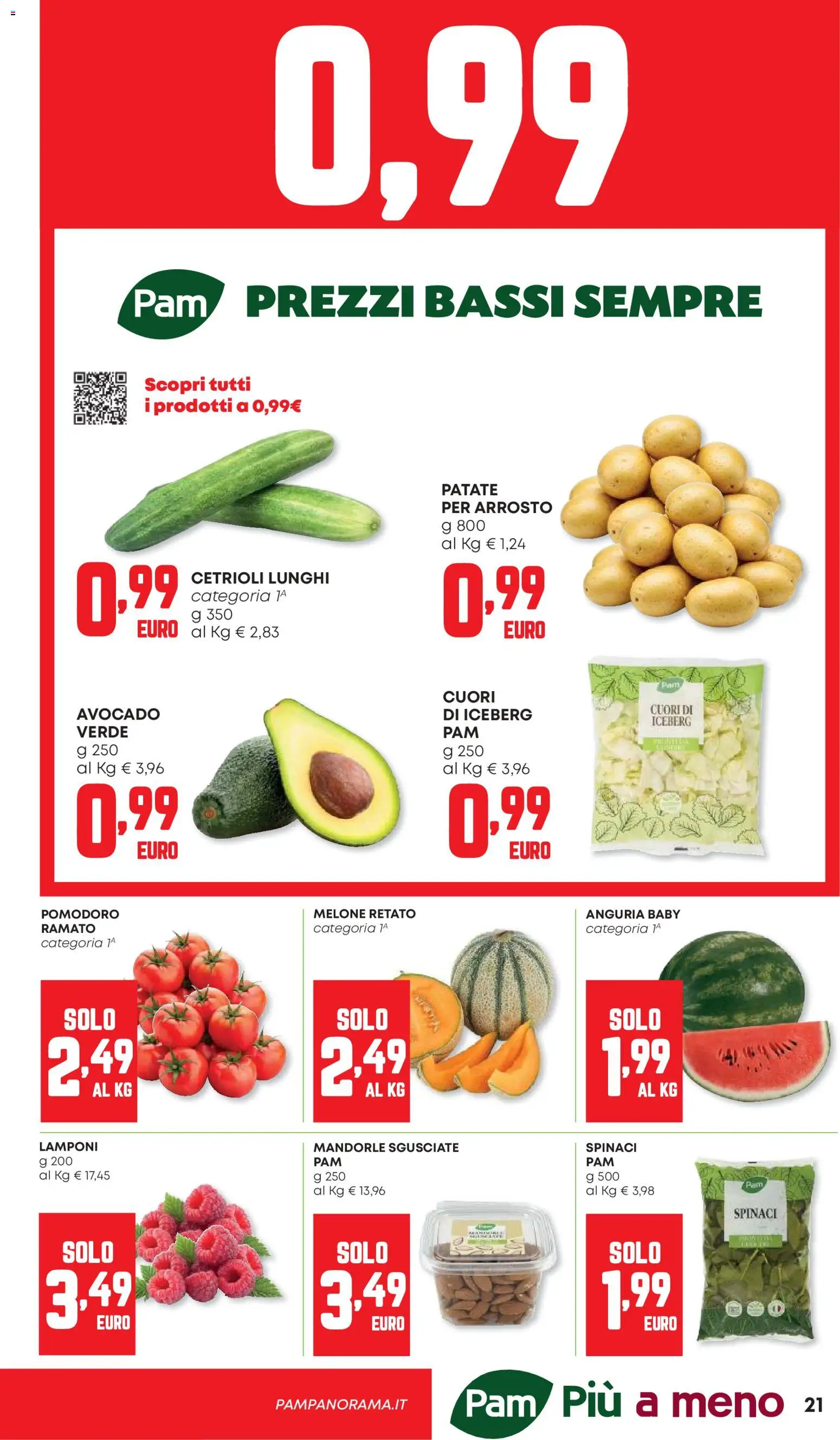 Volantino Panorama del 07.05.2026 | Pagina: 21 | Prodotti: Lamponi, Avocado, Anguria, Melone