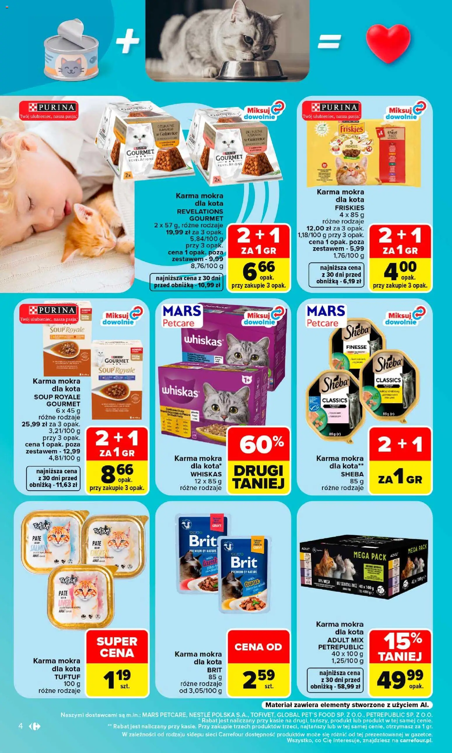 Carrefour gazetka - Pupilove od 14.09.2026 | Strona: 6 | Produkty: Whiskas, Karma mokra dla kota, Sheba, Karma mokra