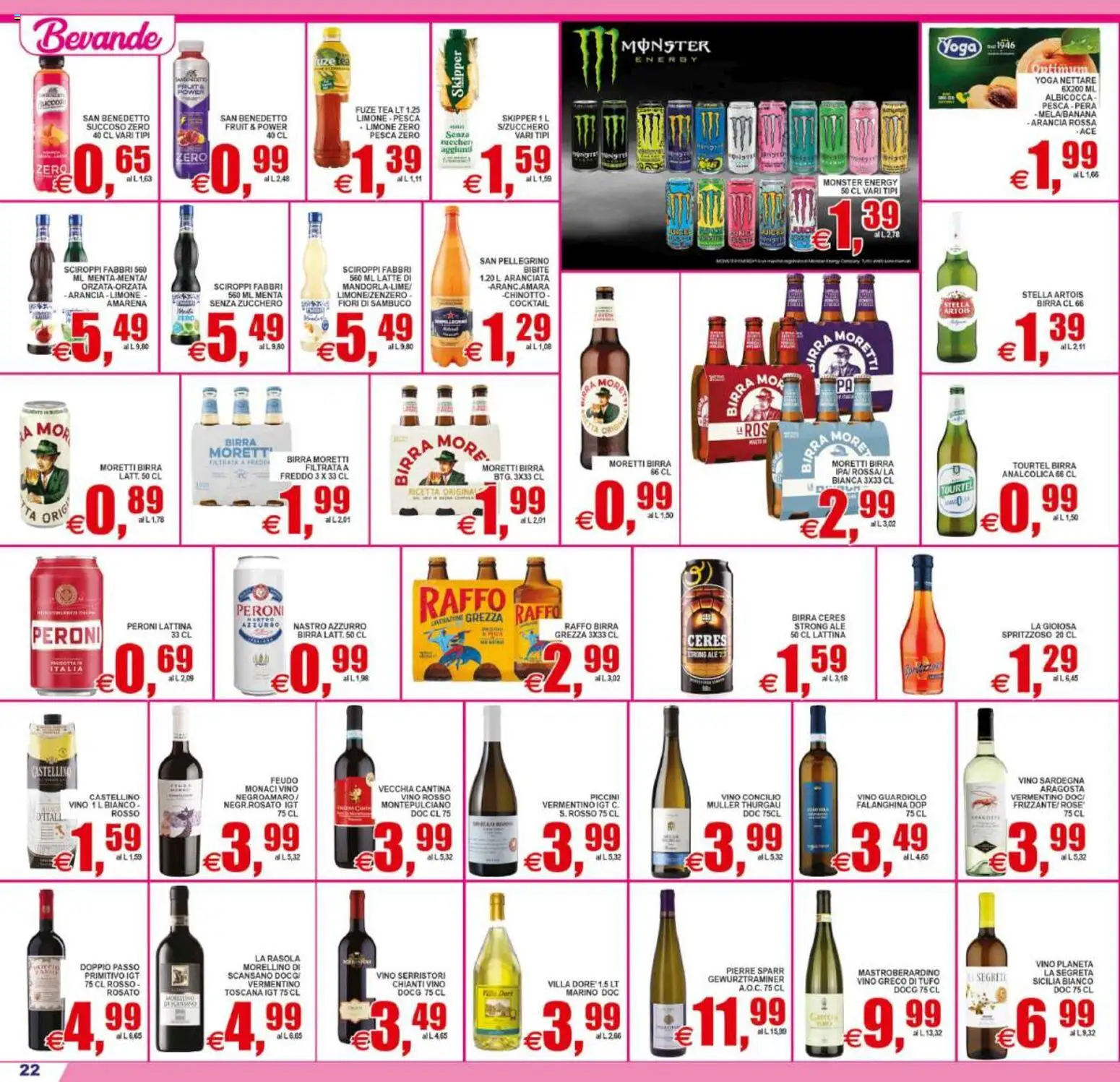 Volantino Pewex del 22/07/2026 | Pagina: 22 | Prodotti: Birra, Bibite, Menta, Amarena