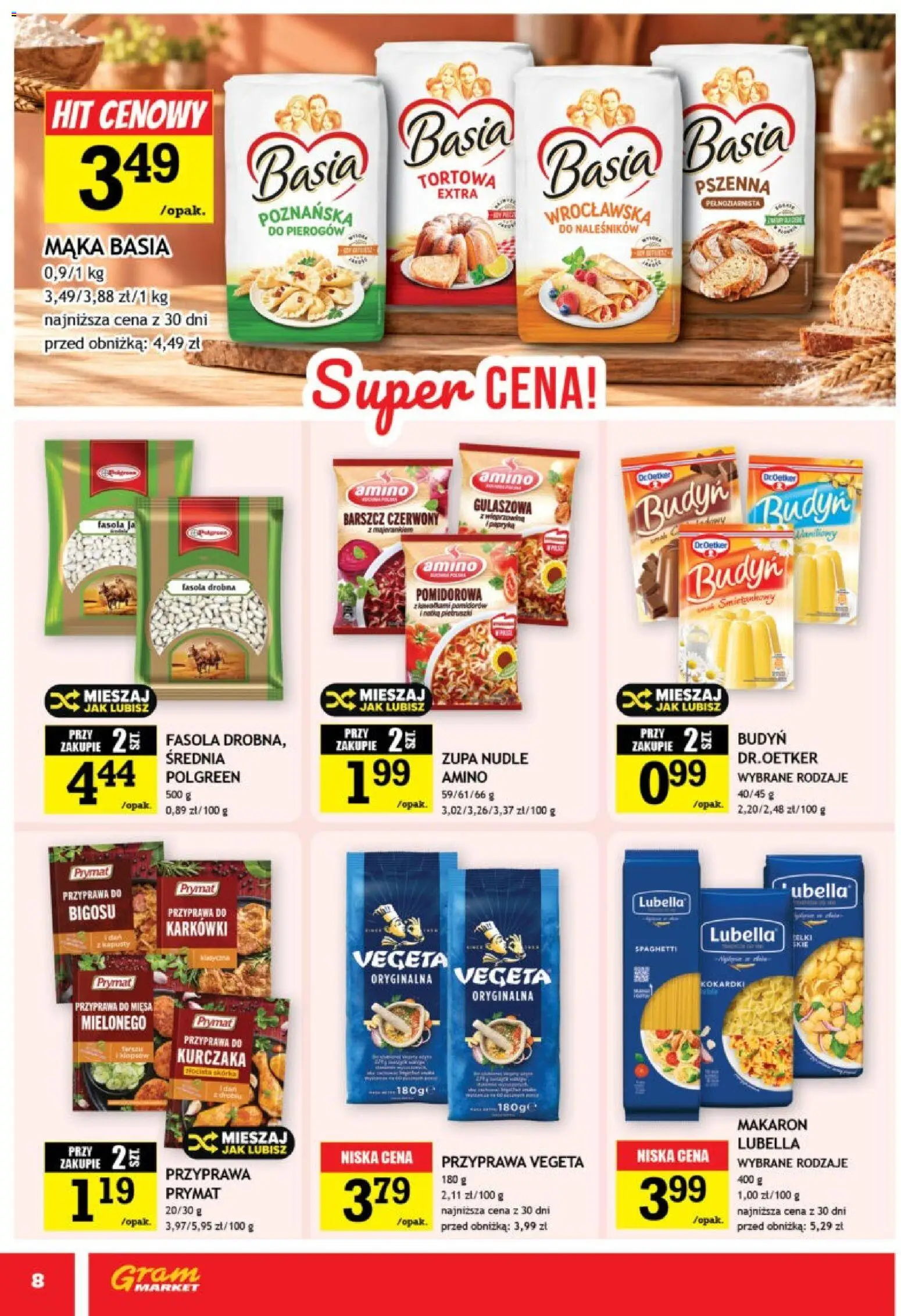 Gram Market gazetka od 21.10.2026 | Strona: 8 | Produkty: Zupa, Fasola, Makaron, Mąka