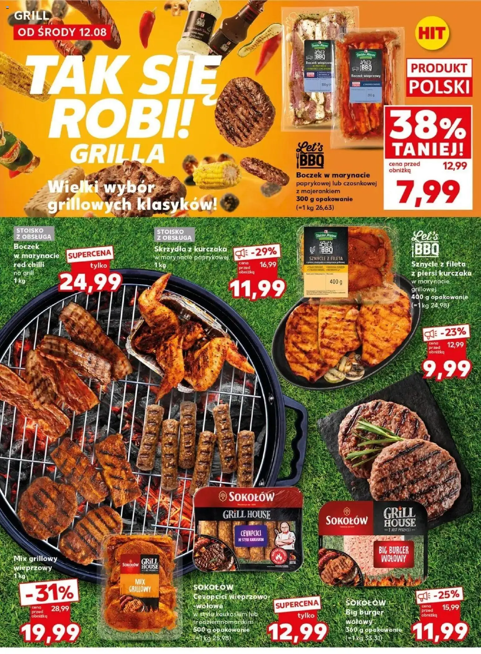 Kaufland gazetka - Super Piątek od 14.08.2026 - od jutra PDF | Strona: 10 | Produkty: Burger wołowy, Boczek wieprzowy, Grill, Burger