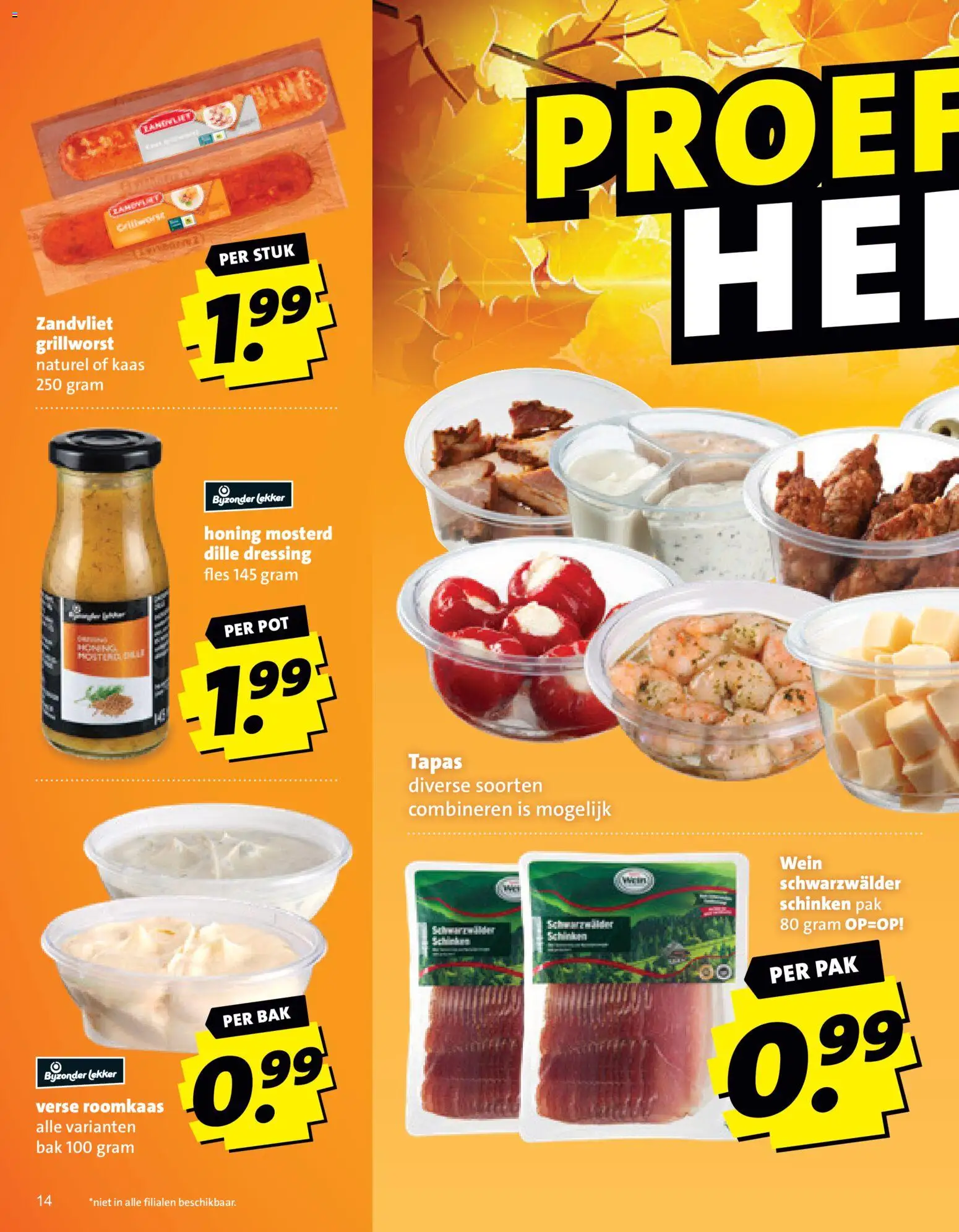 {H1} | Pagina: 14 | Producten: Honing, Pot, Roomkaas, Dressing