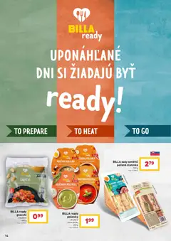 Billa leták platný od 09.09.2026 | Strana: 14 | Produkty: Polievky, Gnocchi, Sendvič