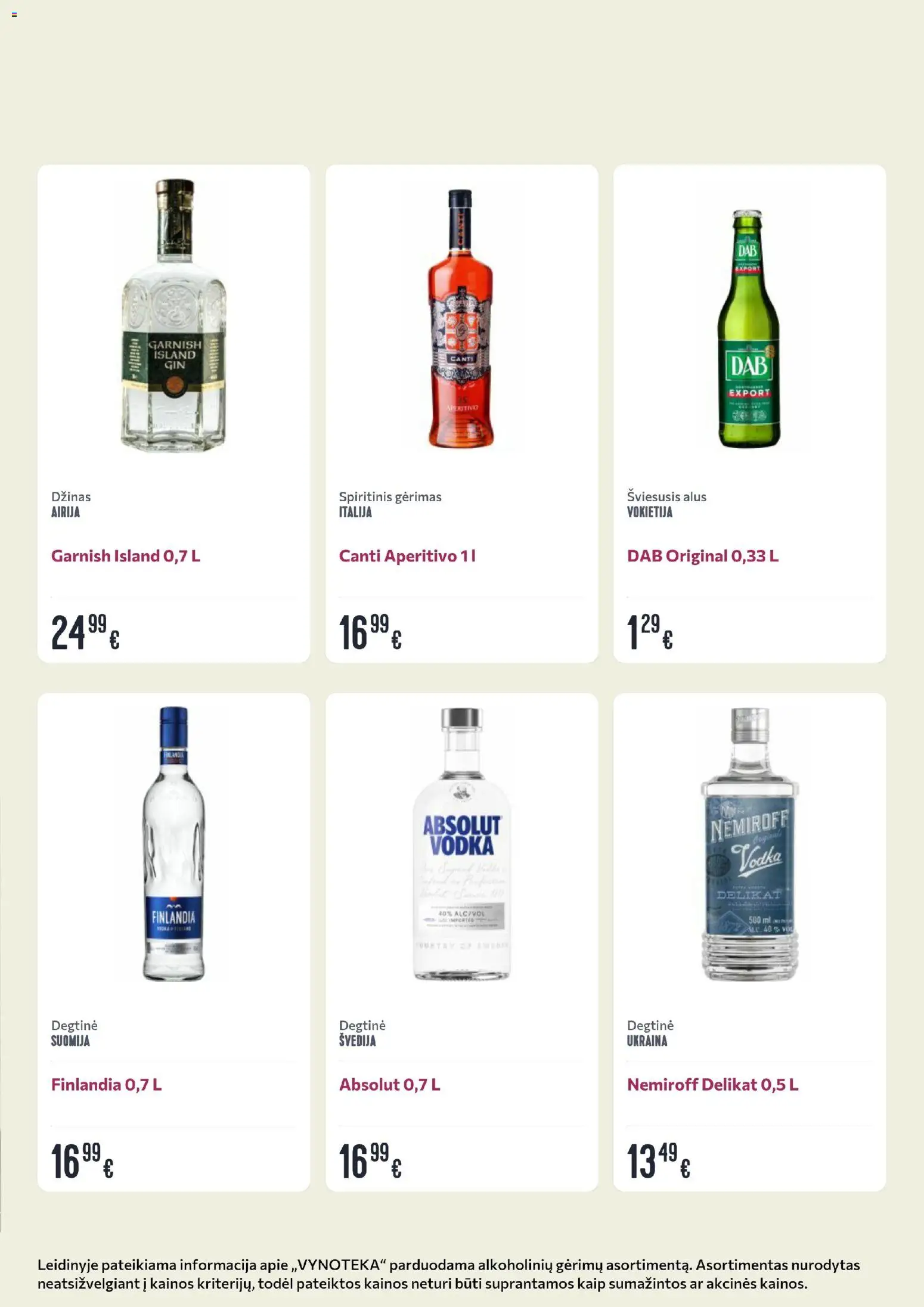 VYNOTEKA akcijos nuo 2026.08.10 | Puslapis: 2 | Prekių: Degtinė, Alus, Džinas