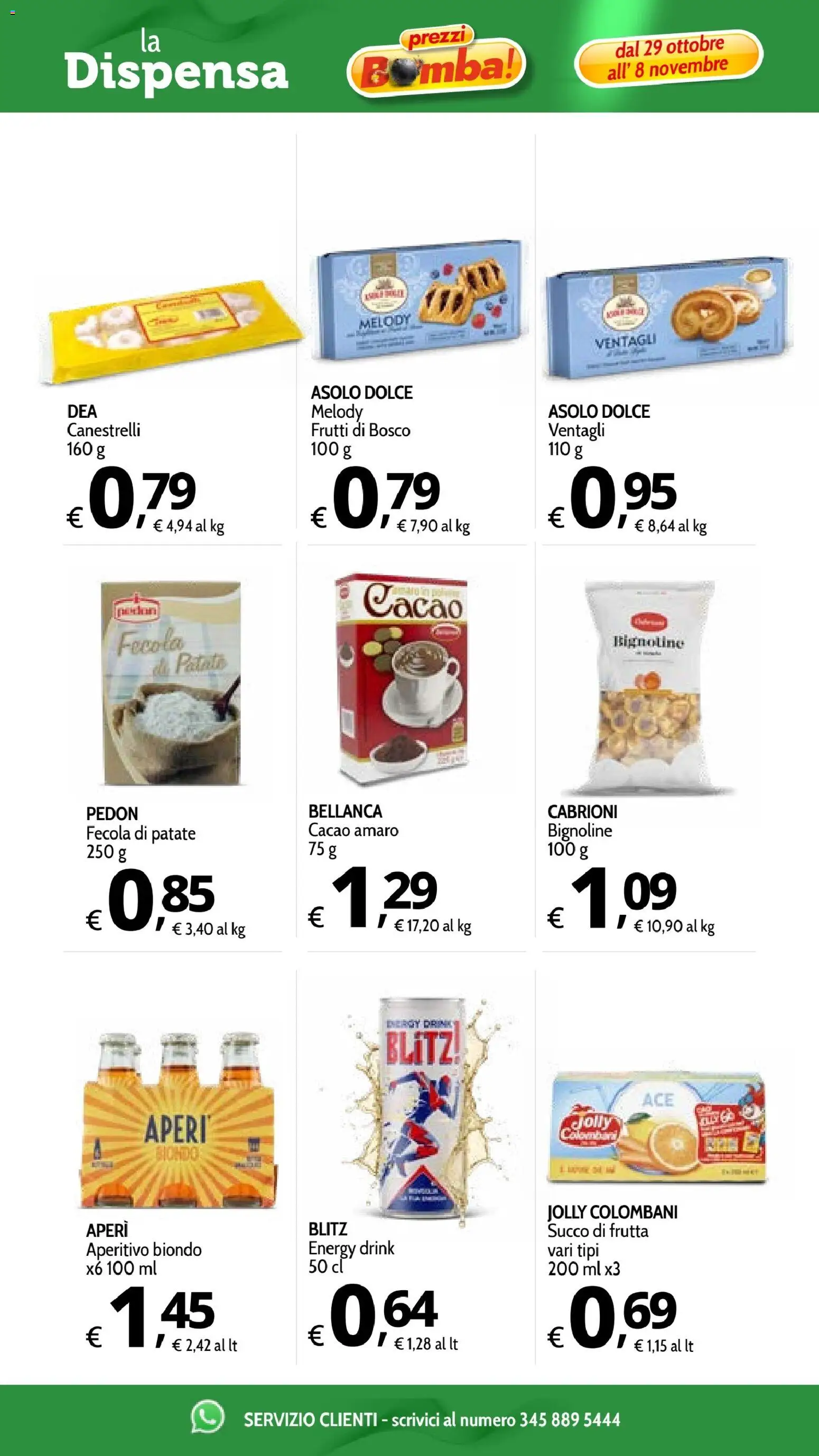 Volantino Primo Prezzo del 29/10/2026 | Pagina: 11 | Prodotti: Patate, Frutta, Canestrelli, Succo di frutta