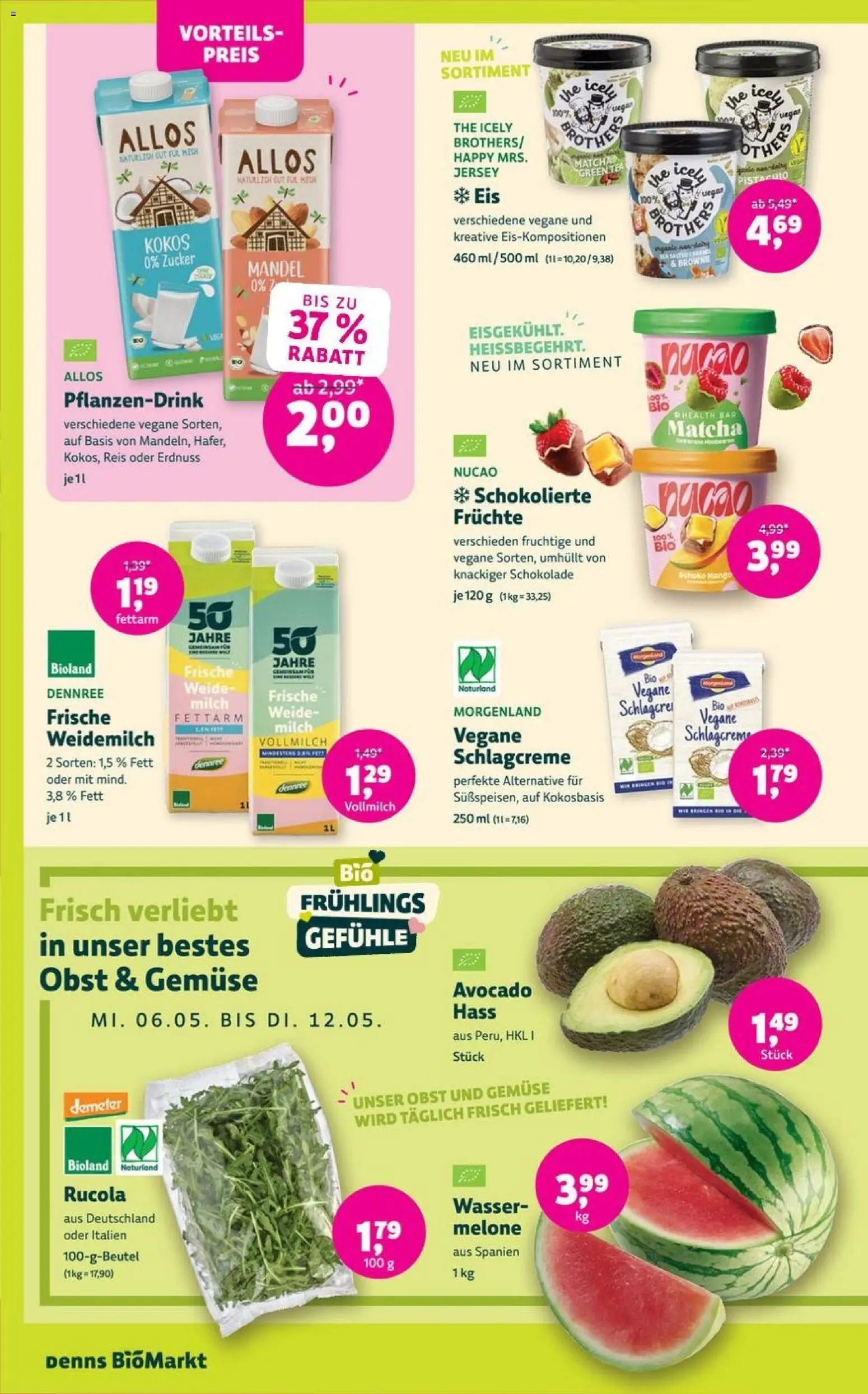 Denns BioMarkt Angebote – gültig ab 06.05.2026 | Seite: 6 | Produkte: Schokolade, Rucola, Gemüse, Obst