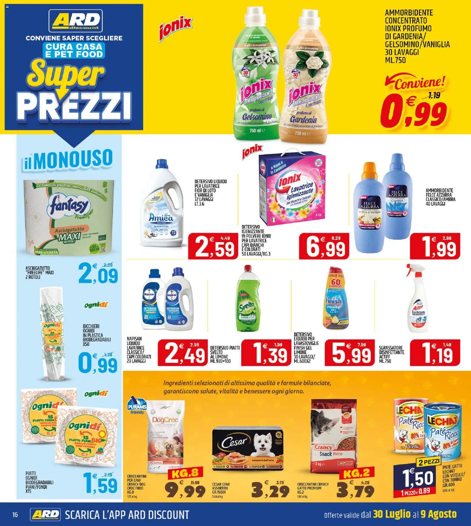 Volantino ARD Discount del 30/07/2026 | Pagina: 16 | Prodotti: Limone, Lavatrice, Tonno, Profumo