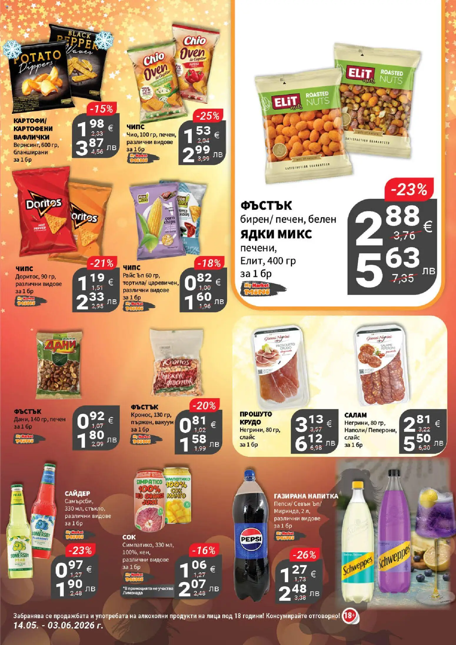 {H1} | Страница: 8 | Продукти: Салам, Ядки, Картофи, Лимонада