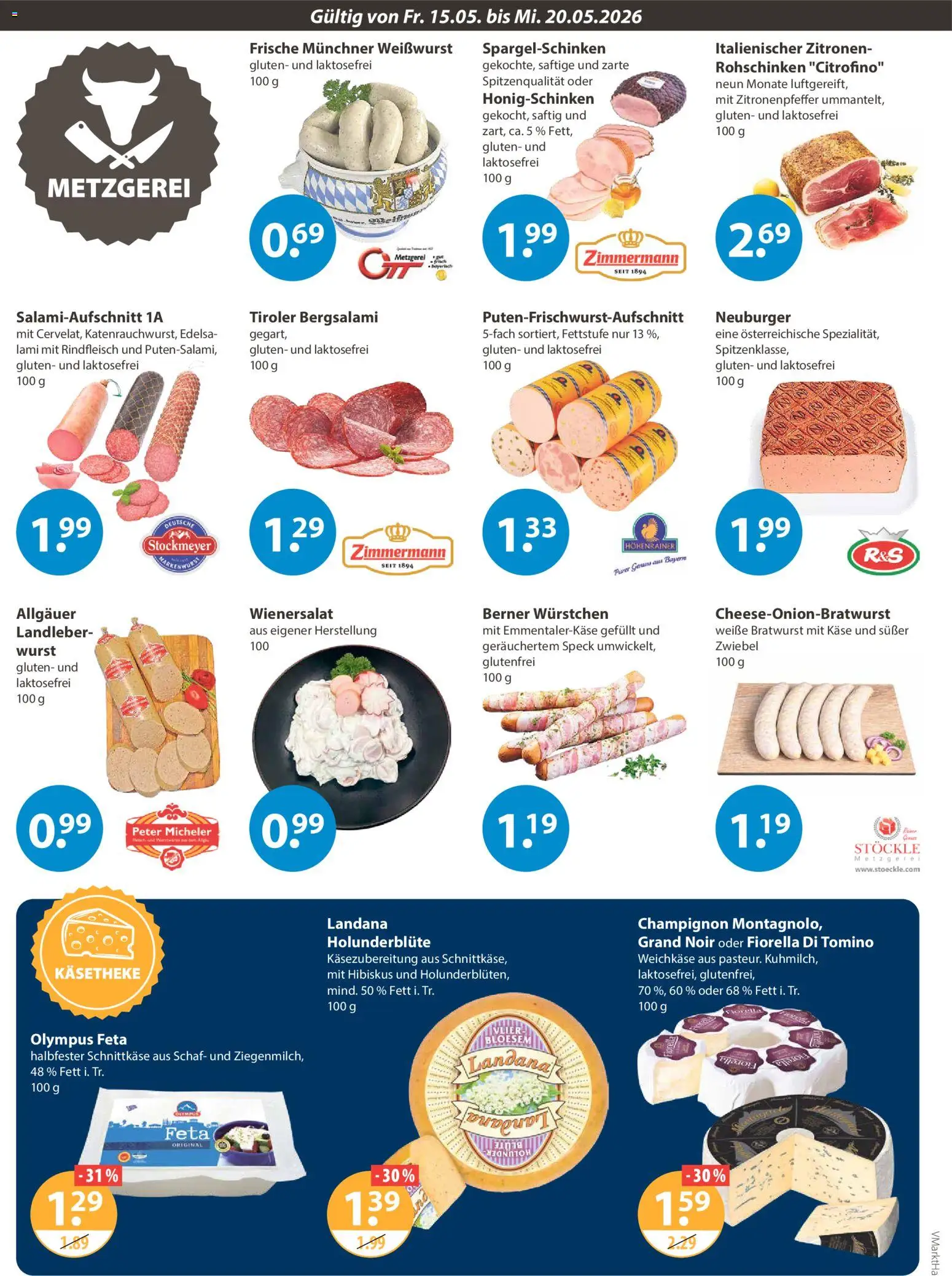 V-Markt Angebote – gültig ab 15.05.2026 | Seite: 2 | Produkte: Feta, Käse, Rindfleisch, Zitronen