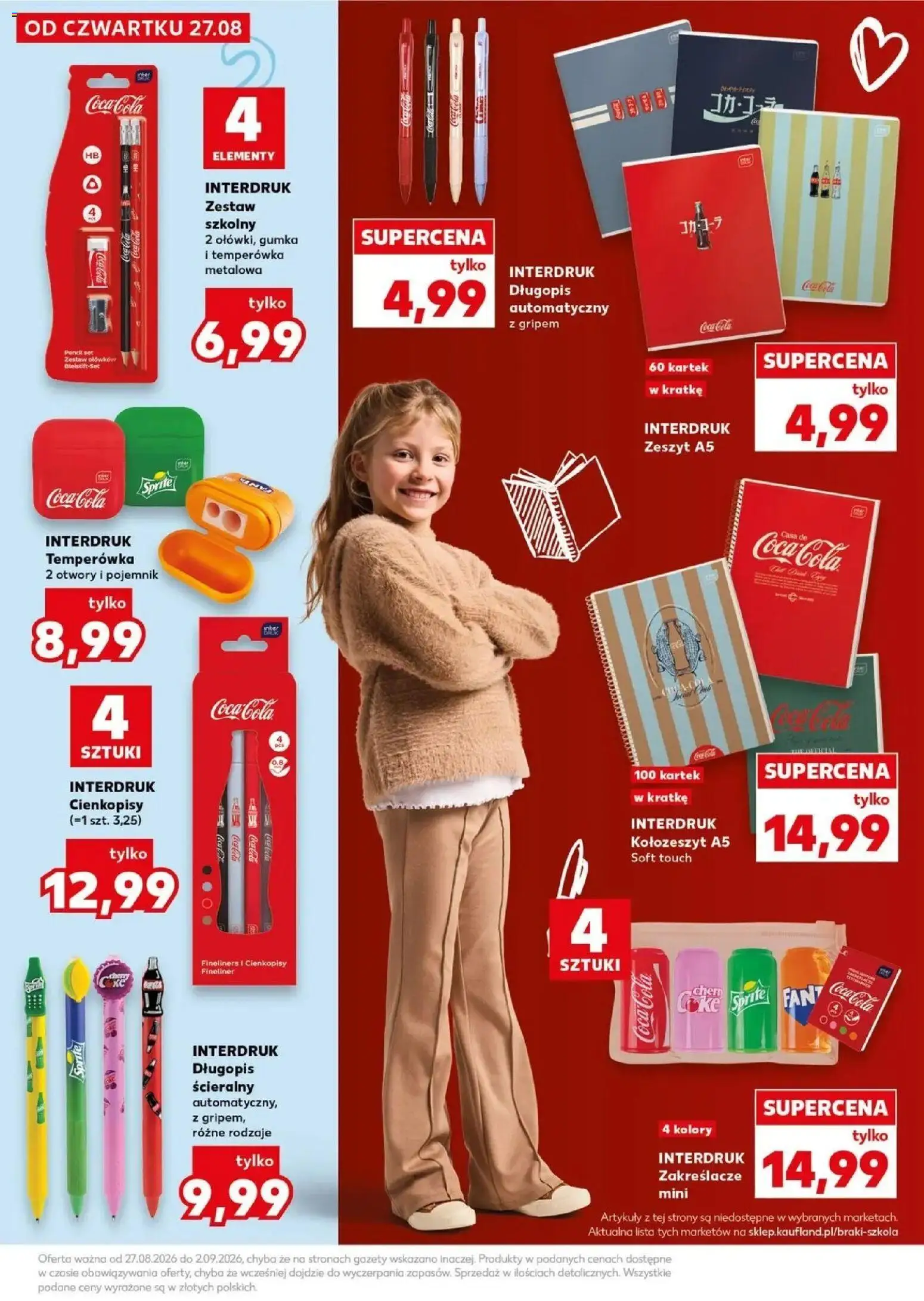Kaufland gazetka - Wszystko do szkoły od 27.08.2026 - od jutra PDF | Strona: 27 | Produkty: Zeszyt, Sprite, Coca cola, Sos