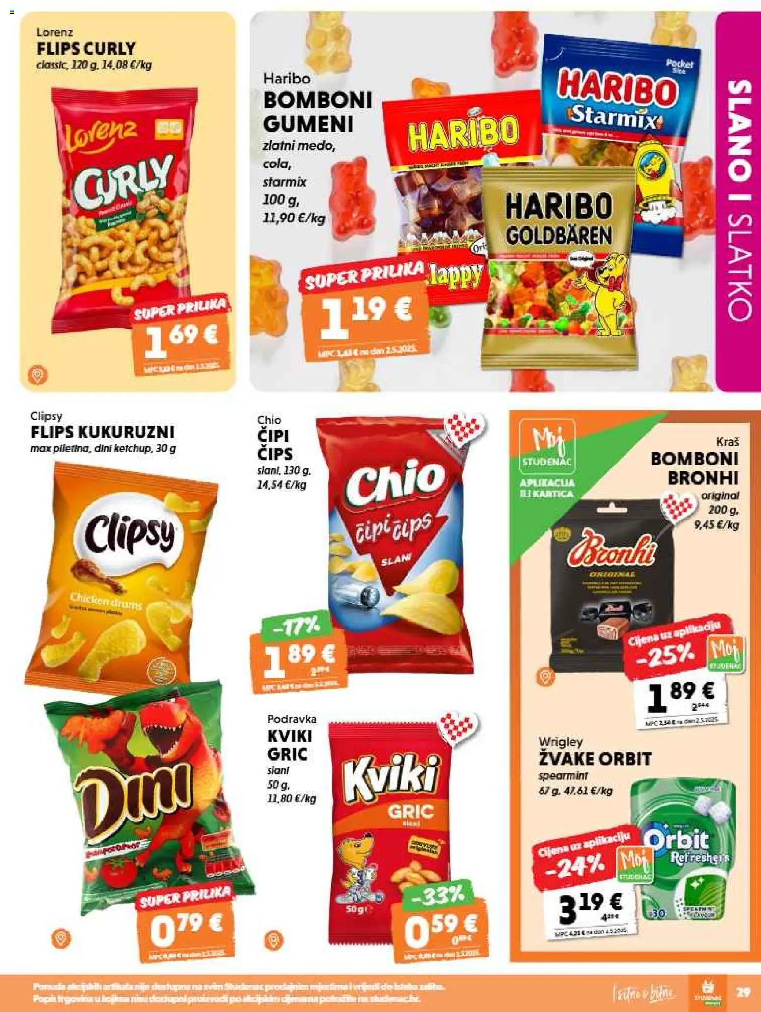 Studenac katalog | vrijedi od 09.09.2026 | Stranica: 29 | Proizvodi: Flips, Podravka, Bomboni, Čips