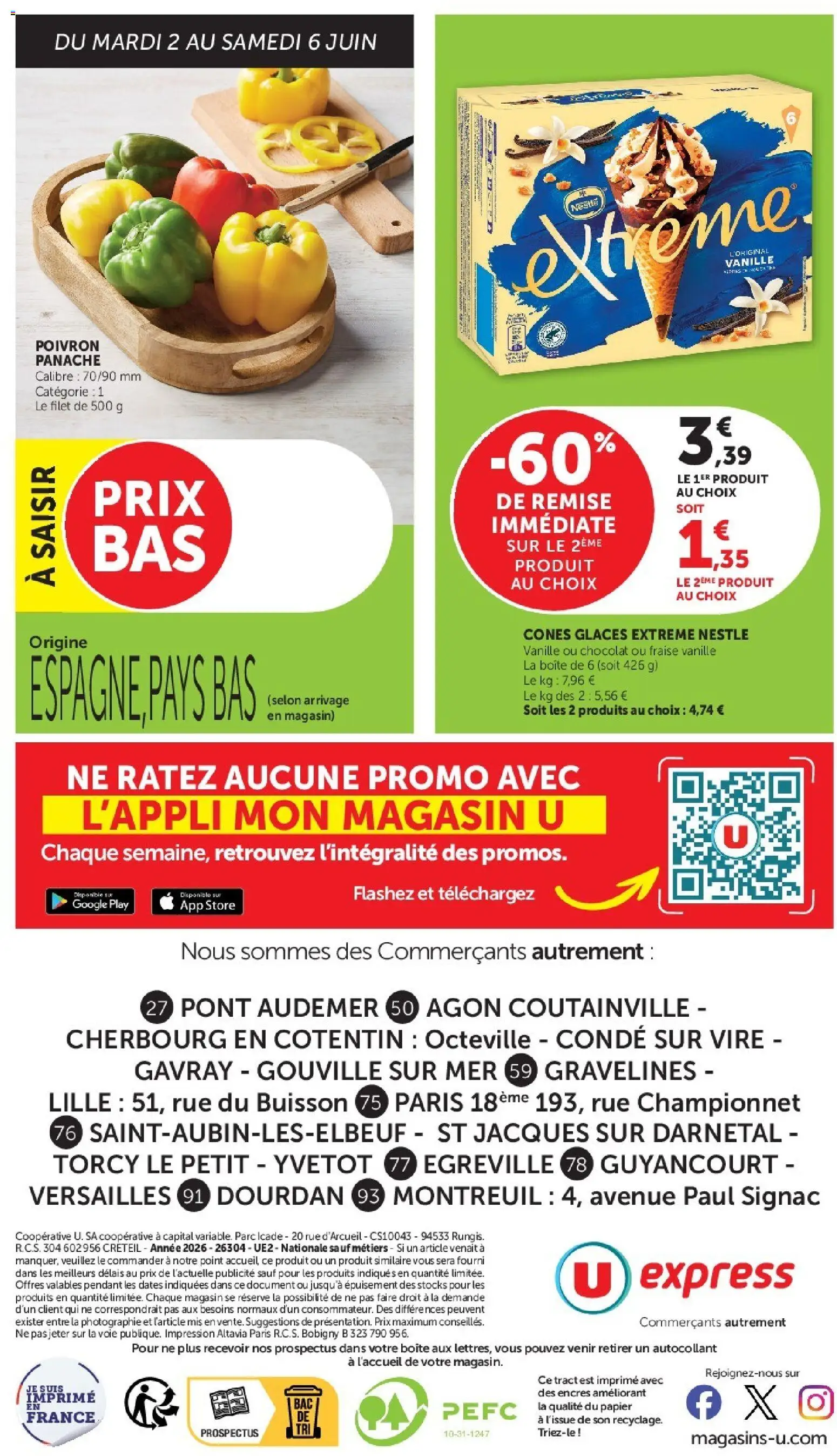 {H1} | Page: 18 | Produits: Fraise, Poivron, Store, Chocolat