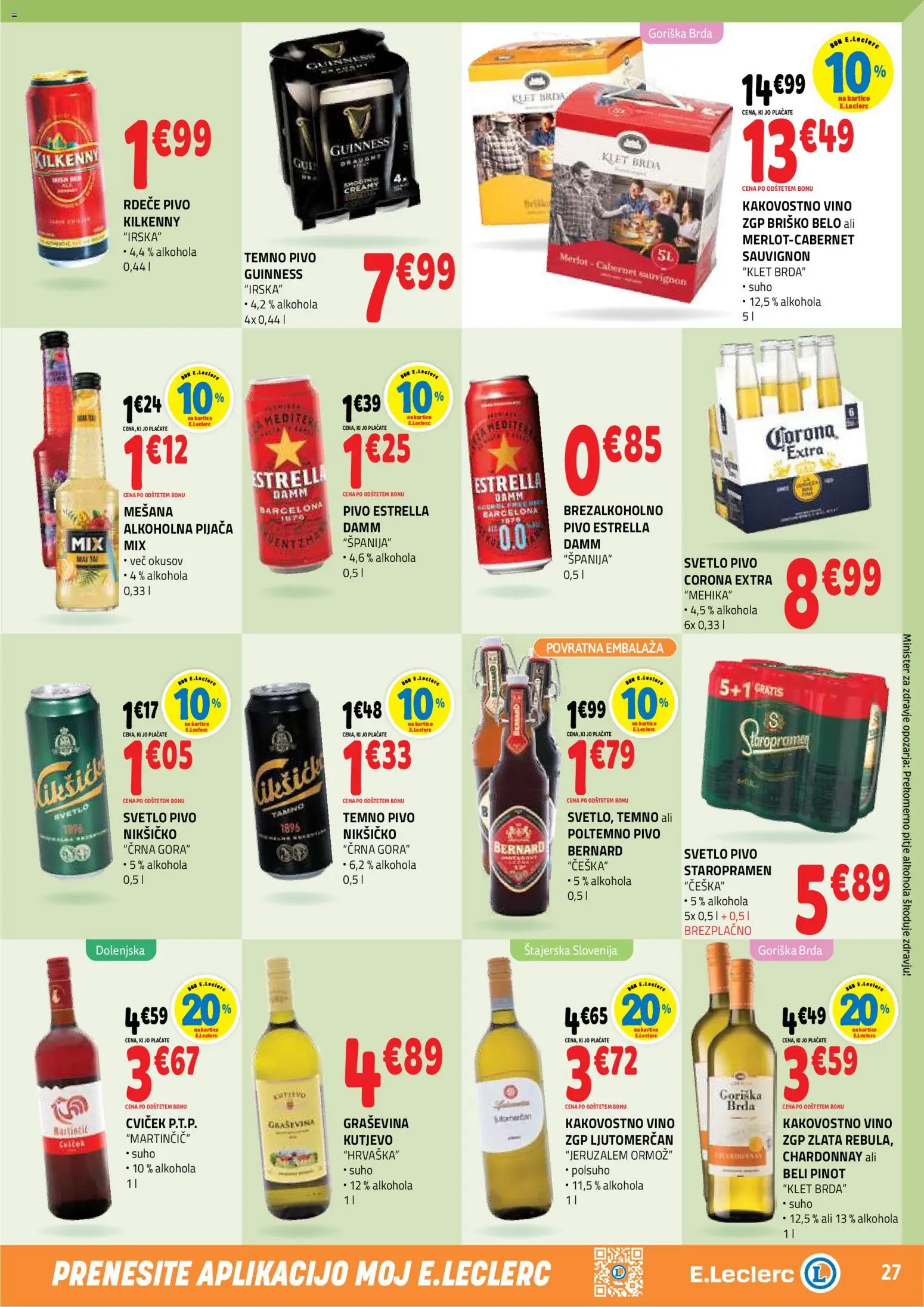 Novi E.leclerc katalog ponudbe – veljaven od 07.10.2026 | Stran: 27 | Izdelki: Vino, Pivo