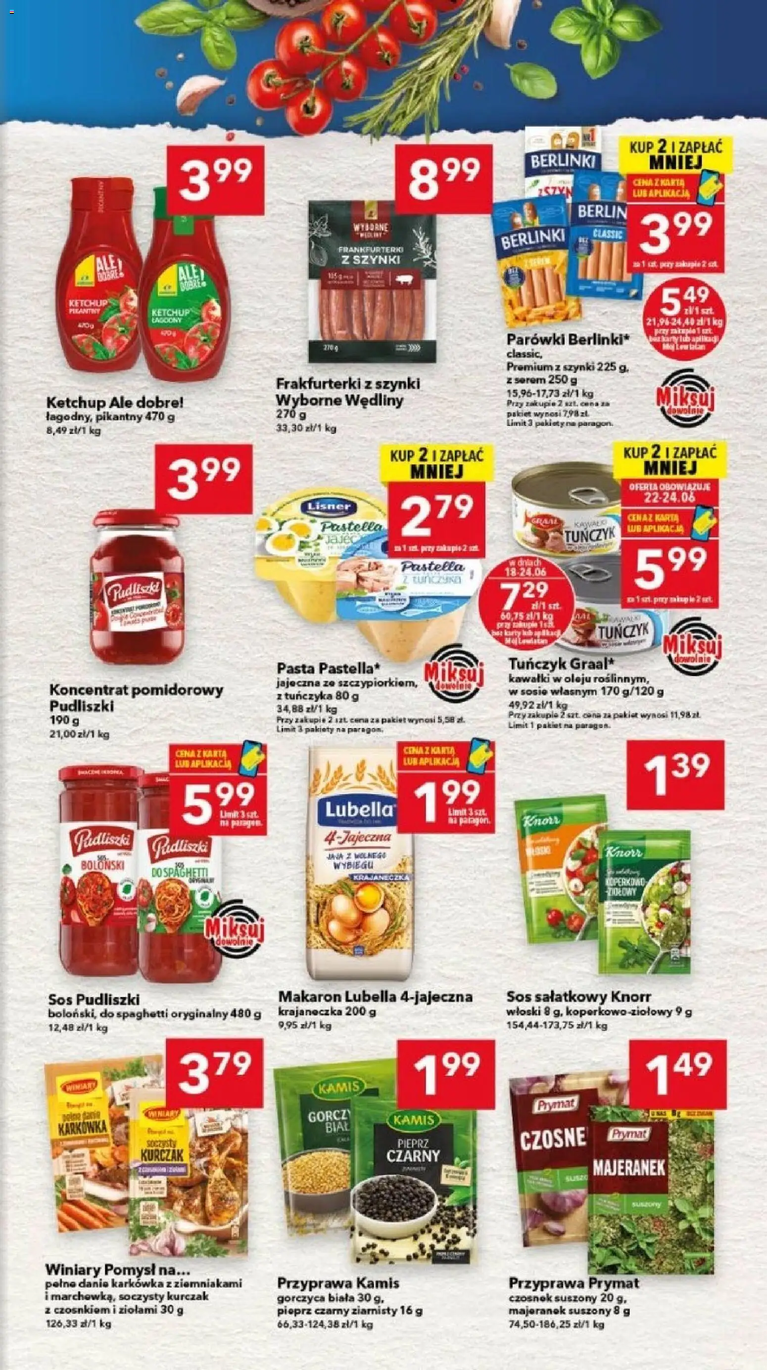 Lewiatan gazetka - Legnica od 18.06.2026 | Strona: 3 | Produkty: Gorczyca, Frankfurterki, Parówki, Paluszki