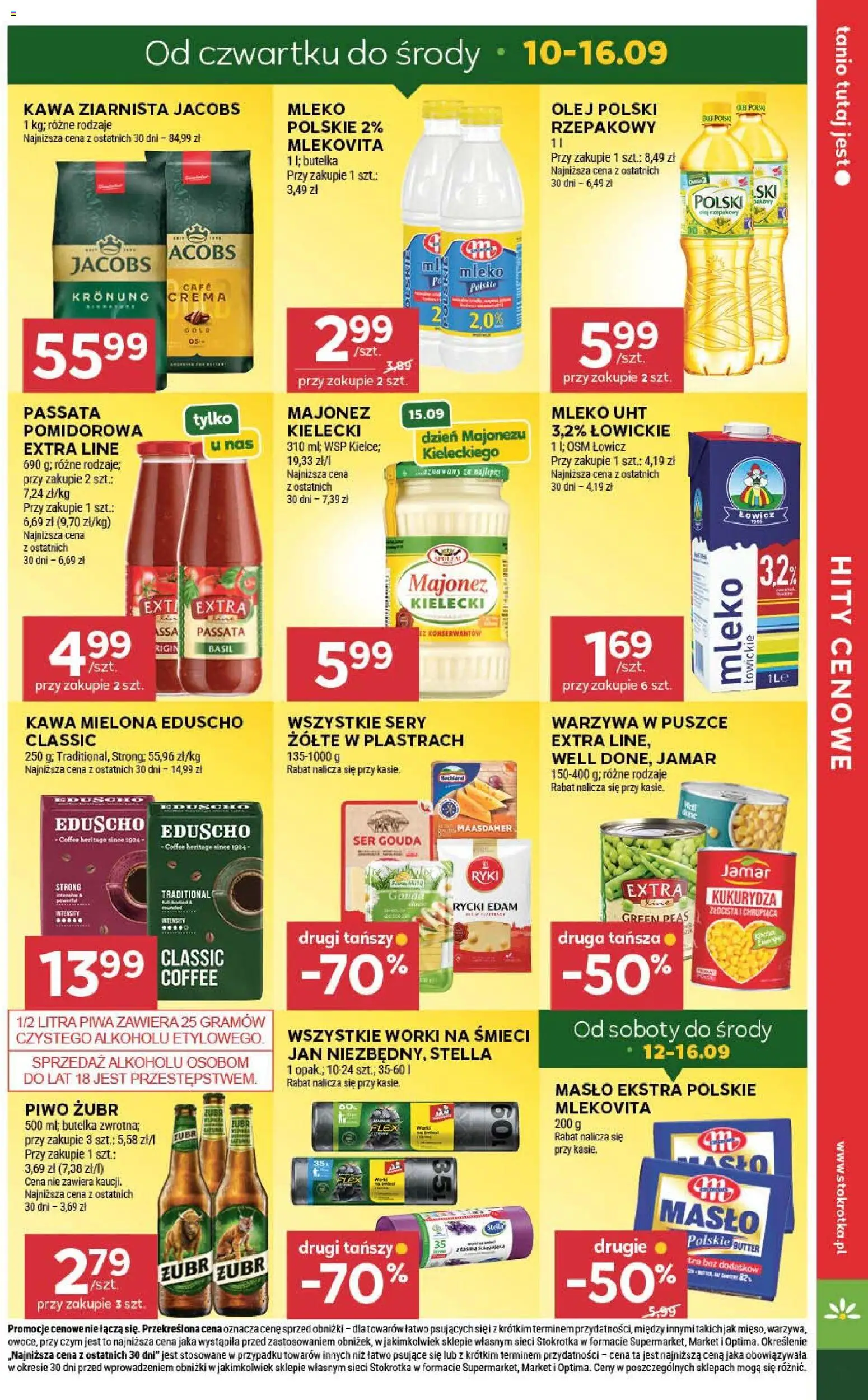 Stokrotka gazetka - Market od 10.09.2026 | Strona: 7 | Produkty: Piwo żubr, Sery, Mleko, Warzywa