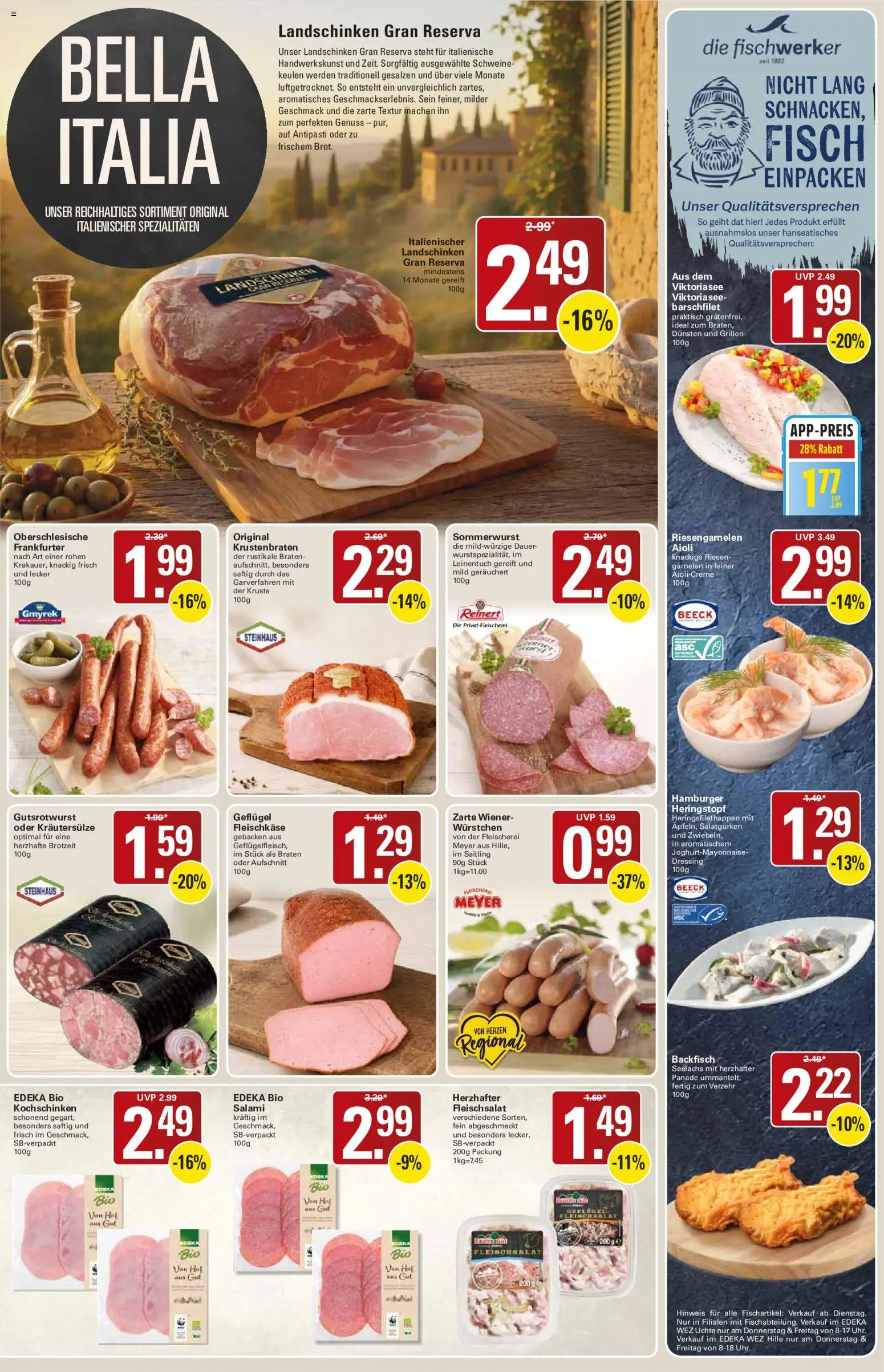 WEZ Prospekt – gültig ab 27.07.2026 | Seite: 7 | Produkte: Garnelen, Krustenbraten, Fisch, Salami