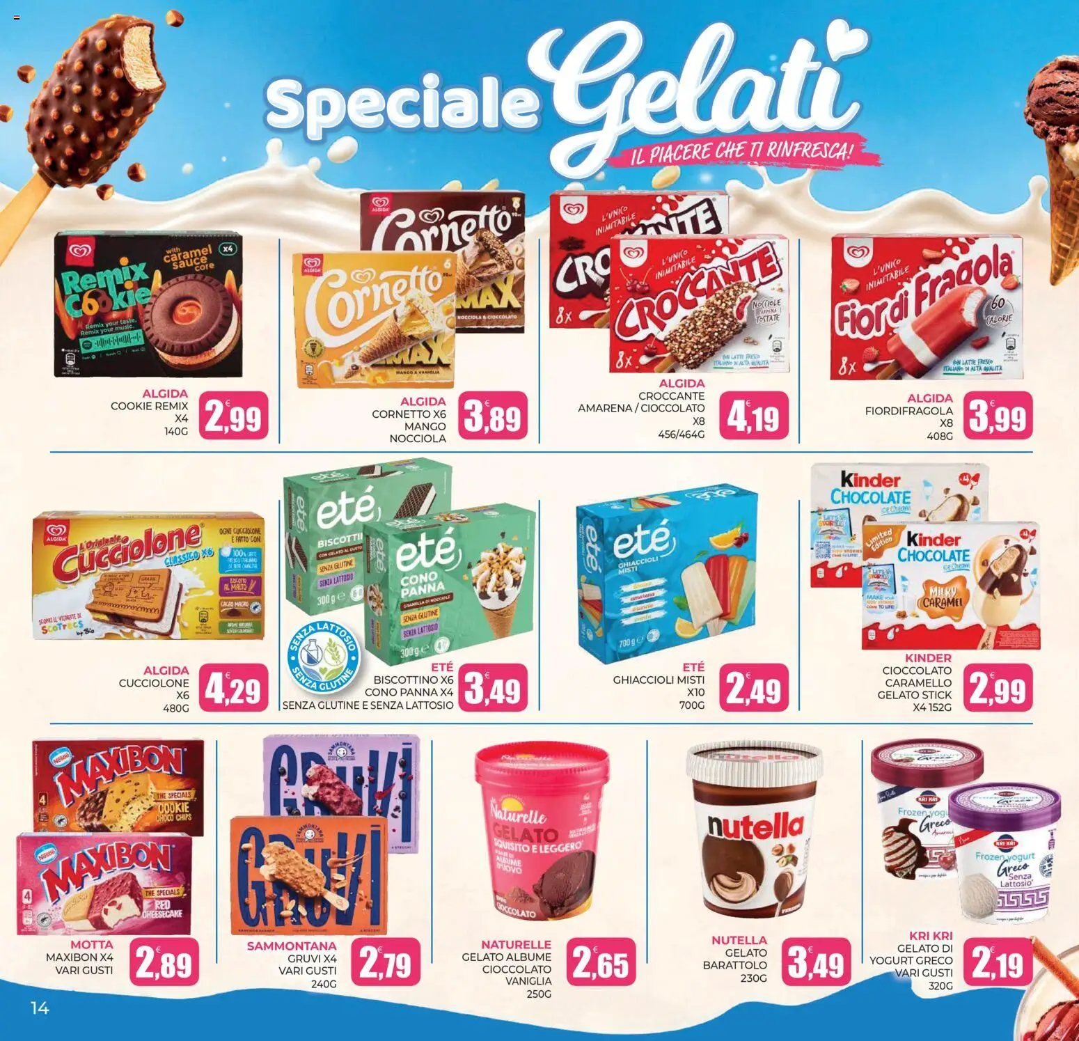 Volantino Eté del 02.06.2026 | Pagina: 14 | Prodotti: Cornetto, Nutella, The, Amarena