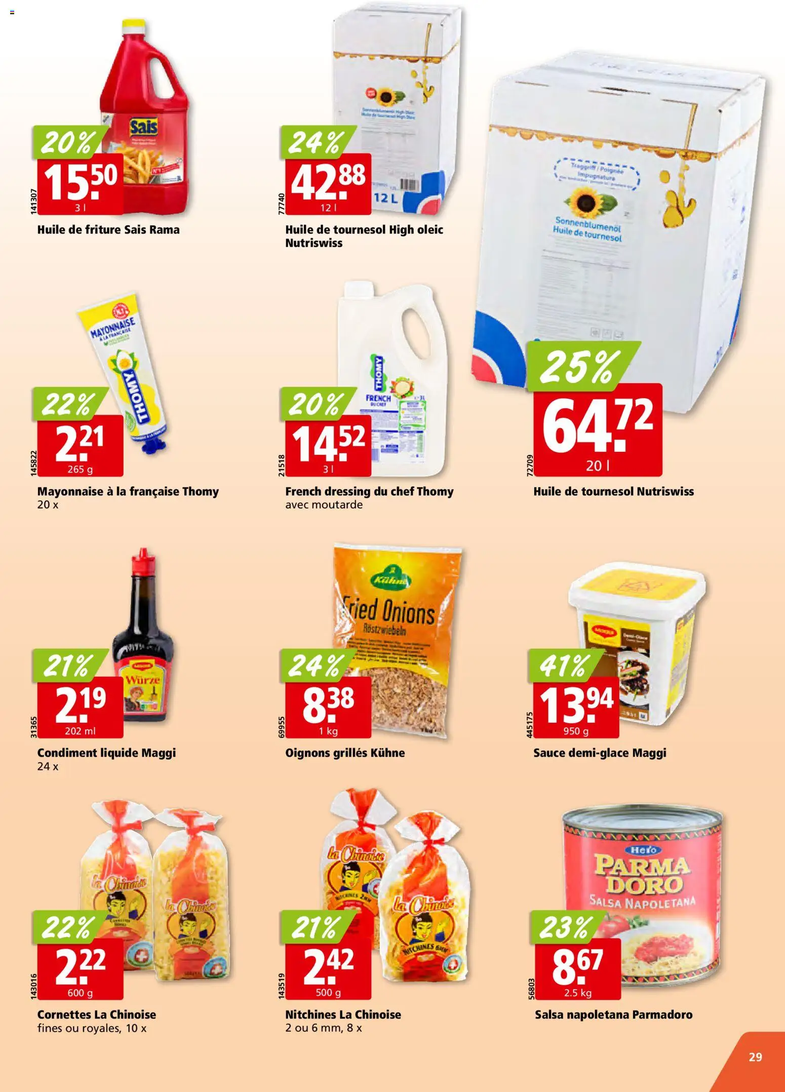 Aligro aktionen Chavannes, Matran, Genève, Sion – gültig ab 22.06.2026 | Seite: 29 | Produkte: Dressing, Mayonnaise