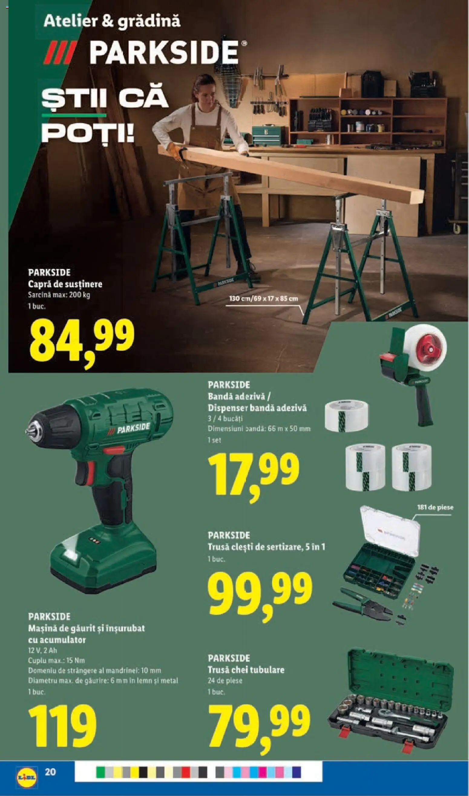 Noul catalog Lidl – valabil de la 22.06.2026 | Pagină: 20 | Produse: Mașină de găurit