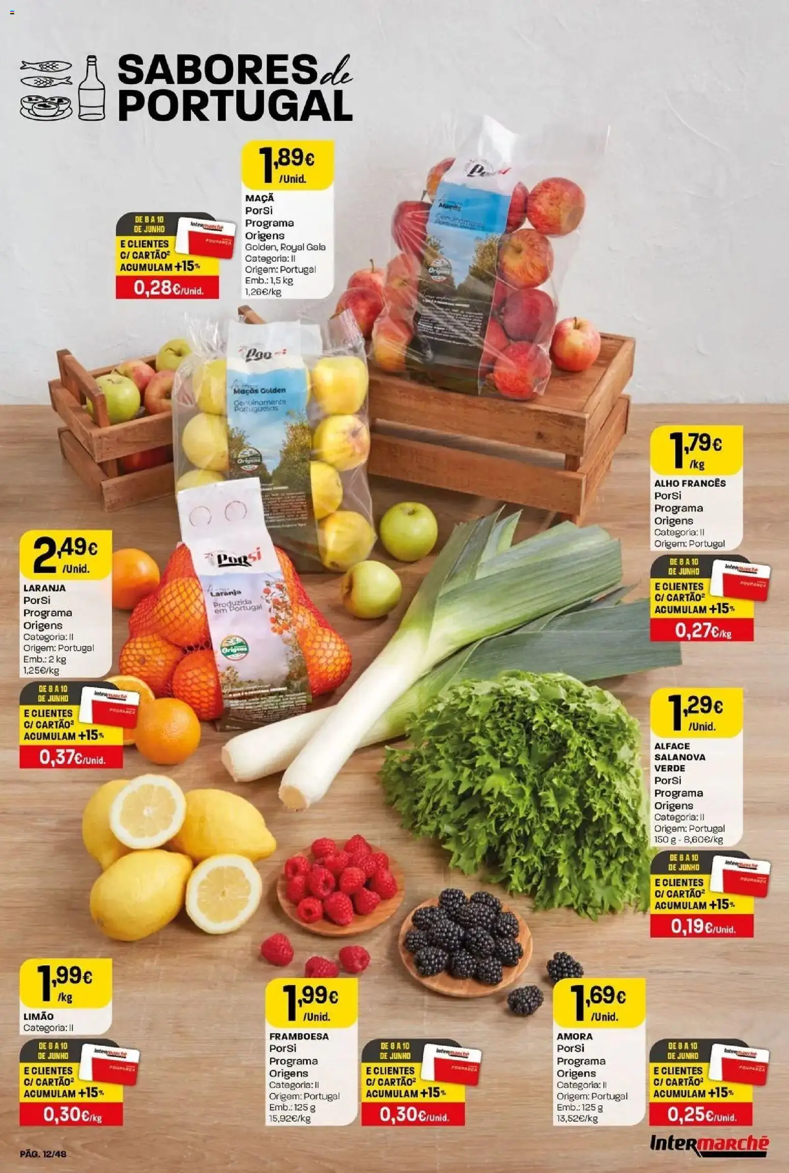 Intermarché - Isto é que são preços BAIXOS! │ válido de 04/06/2026 | Página: 12 | Produtos: Alho francês, Maça, Maçãs, Alface