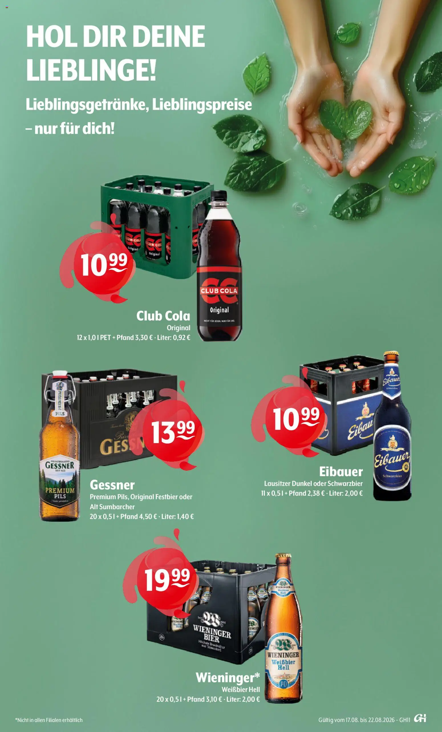 Getränke Hoffmann Prospekt – gültig ab 17.08.2026 | Seite: 9 | Produkte: Cola, Bier, Weißbier, Pils