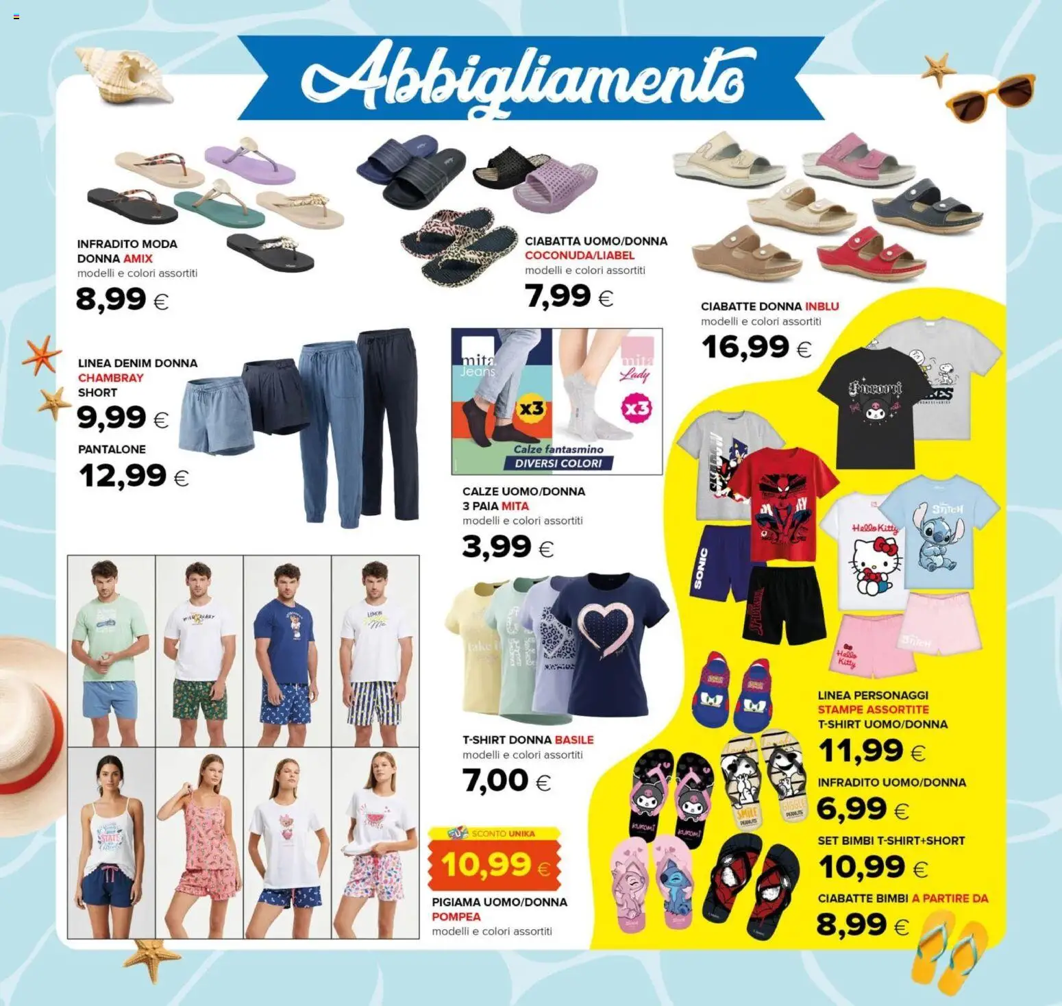 Volantino Oasi del 04.06.2026 | Pagina: 28 | Prodotti: Pigiama, Ciabatte, Infradito, Jeans