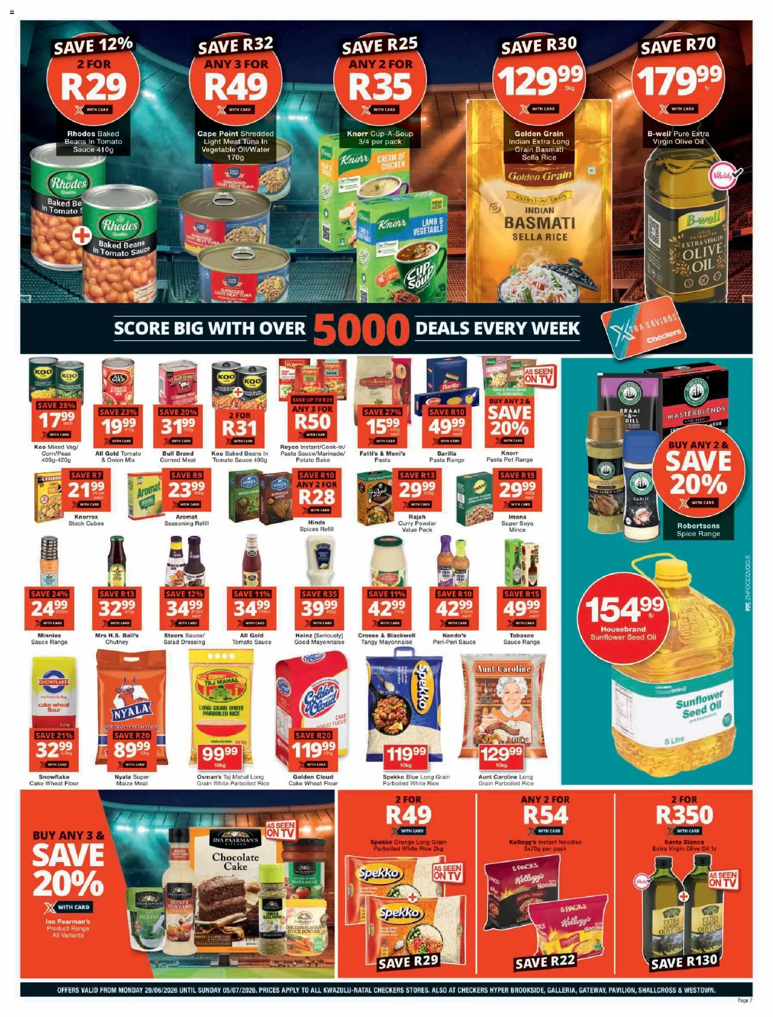 New Checkers catalogue – valid from 29/06/2026 | Page: 7 | Products: Light, Chocolate, Tomato sauce, Sauce
