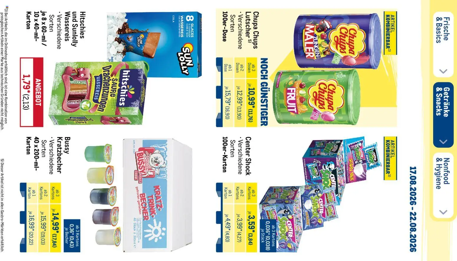 Metro NonFood-Angebote – gültig ab 17.08.2026 | Seite: 21 | Produkte: Cola, Lutscher