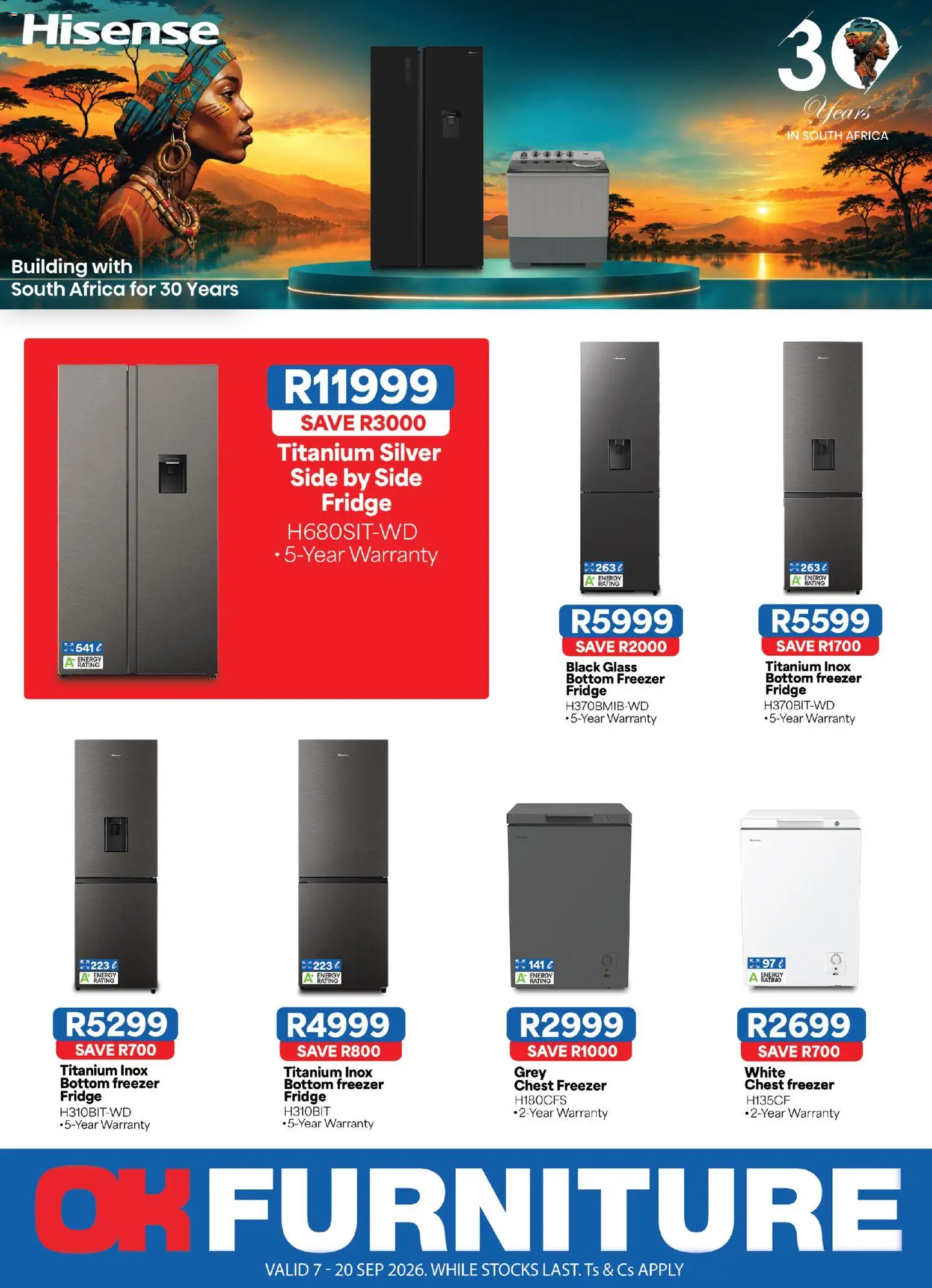 New OK Furniture catalogue – valid from 07/09/2026 | Page: 1 | Products: Freezer, Freezer fridge, Fridge, Chest freezer