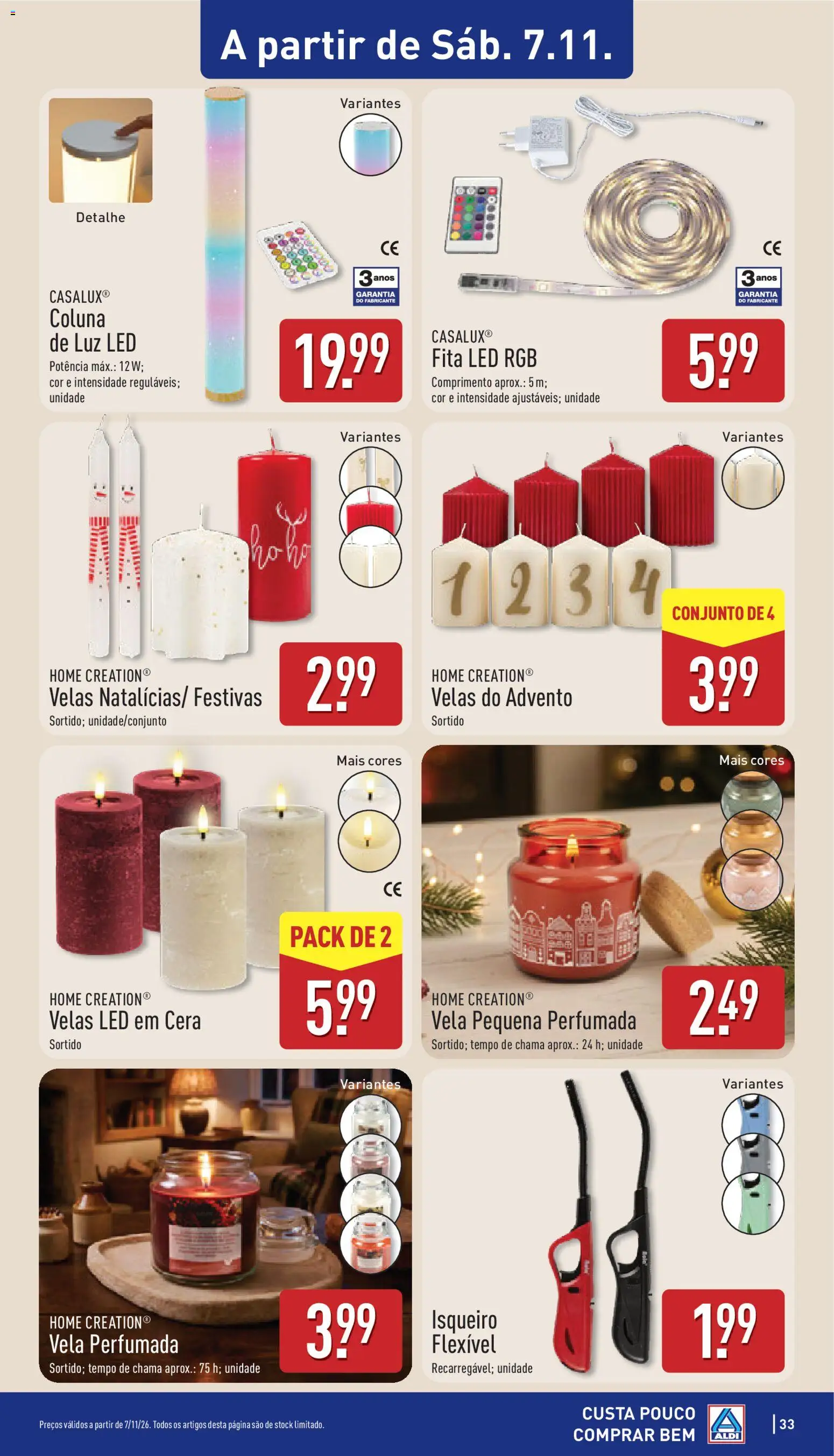 Aldi folheto │ válido de 02/11/2026 | Página: 33 | Produtos: Luz LED, Cera, Velas