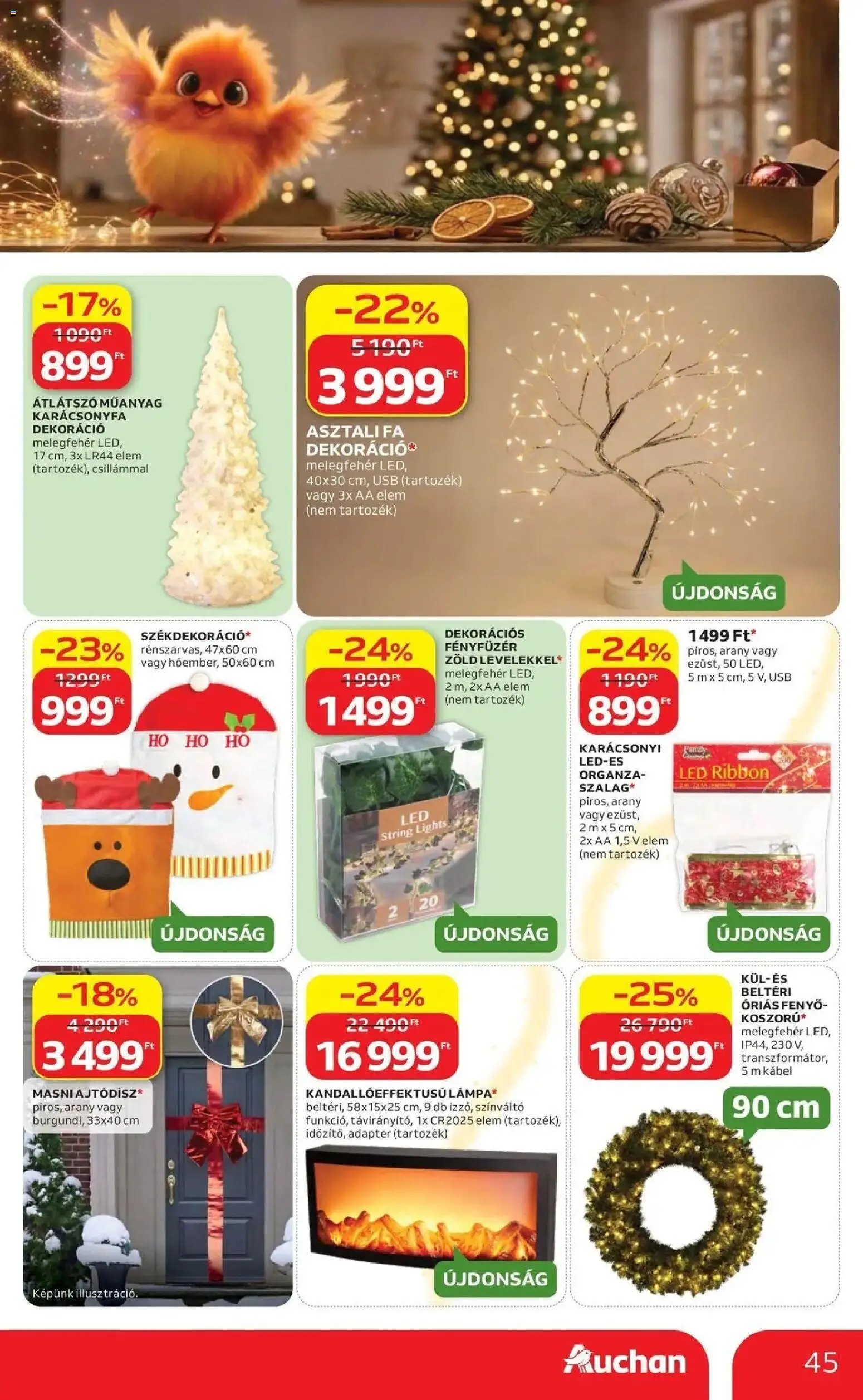 Auchan Karácsonyi ajánlataink Kecskemét - 2026.10.22. -tól/töl > akció, lapozható szórólap 🛍️ | Oldal: 45 | Termékek: Kábel, Adapter, Karácsonyfa, Dekoráció
