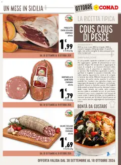 Anteprima del volantino Conad volantino Un mese in Sicilia valido a partire dal 30/09/2026 | Pagina: 3 | Prodotti: Cozze, Suino, Pepe, Mortadella