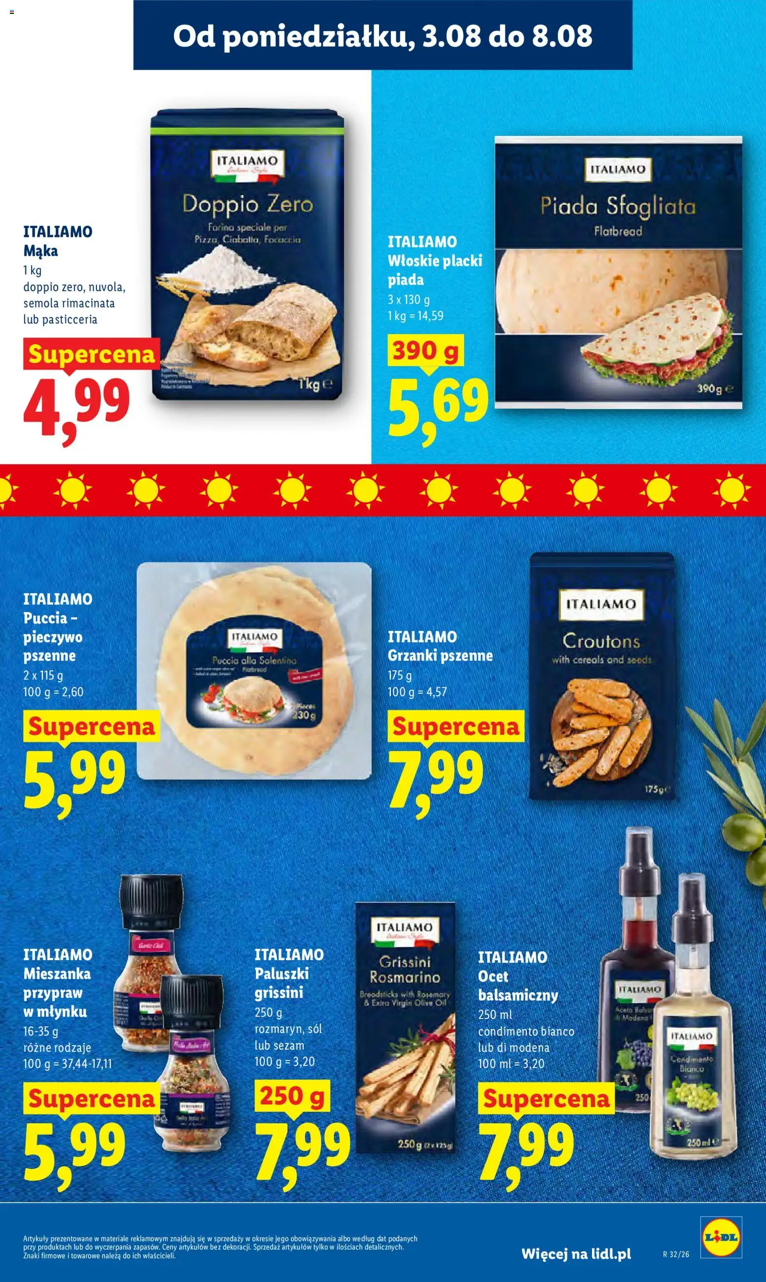 Lidl Polsko leták od 03.08.2026 | Strana: 47 | Produkty: Ocet, Grissini, Focaccia