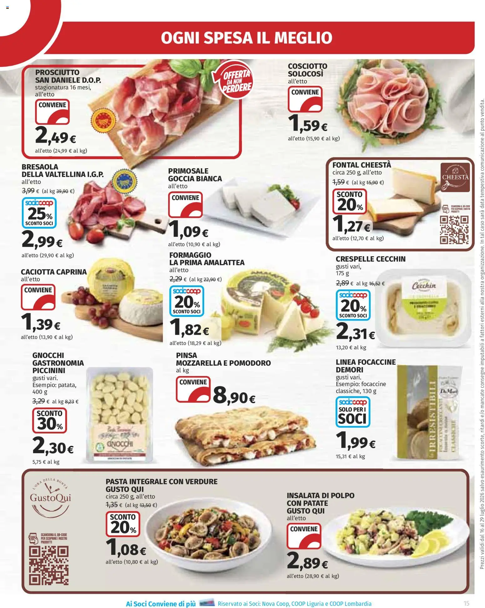 Volantino Ipercoop del 16/07/2026 | Pagina: 15 | Prodotti: Bresaola, Polpo, Pomodoro, Gnocchi