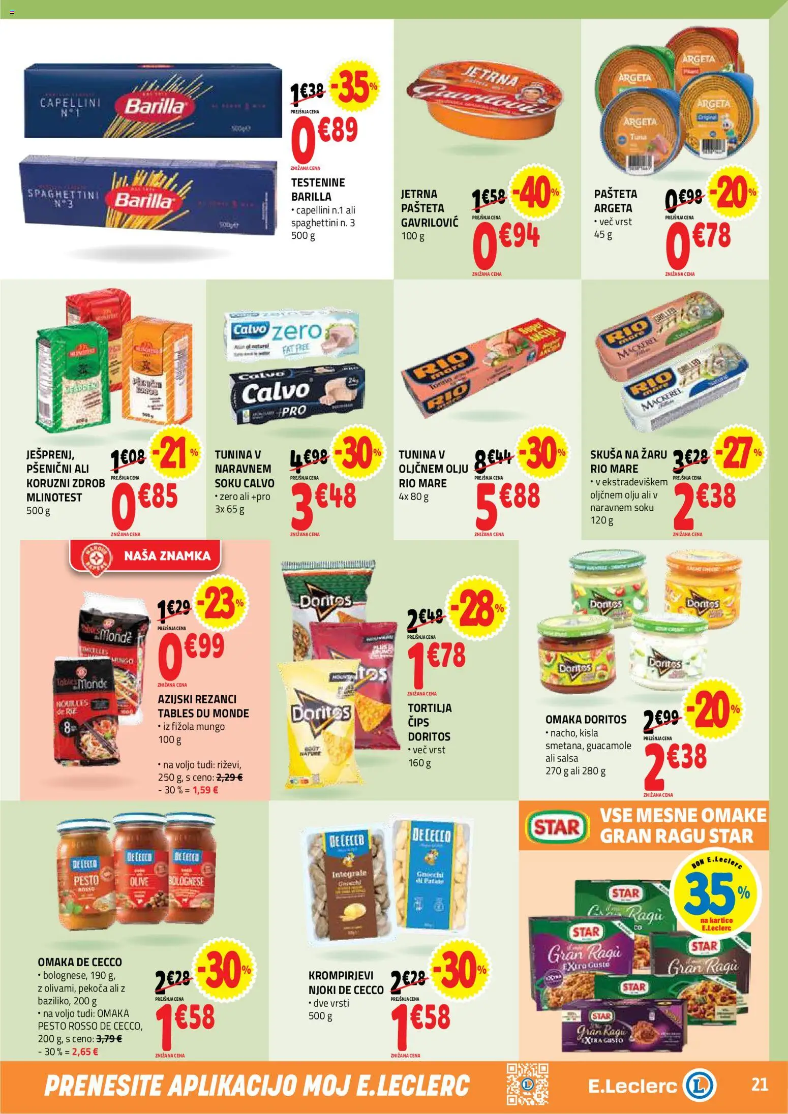 Novi E.leclerc katalog ponudbe – veljaven od 30.09.2026 | Stran: 21 | Izdelki: Omake, Pašteta, Olive, Njoki