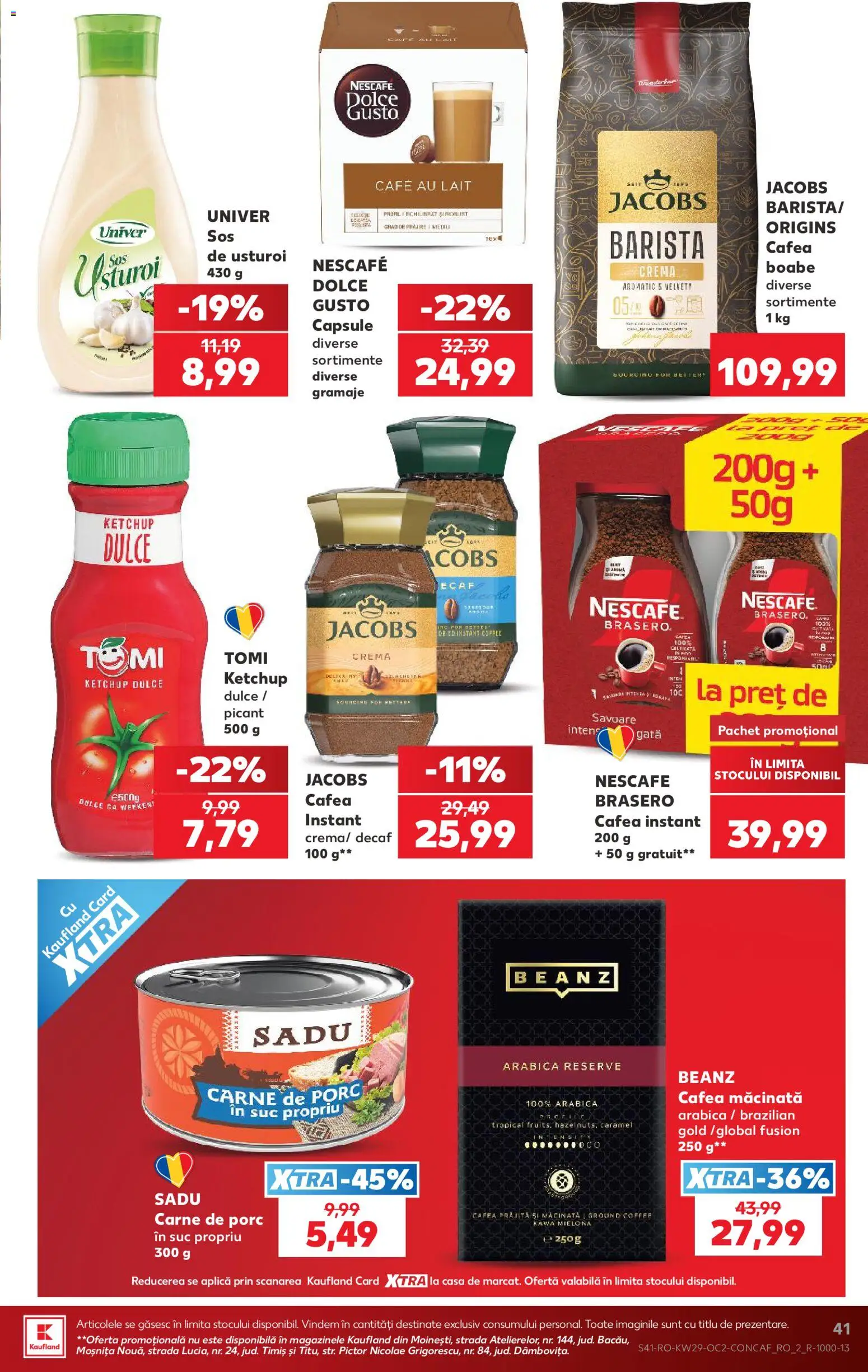 Kaufland RO akciós ujság - amely érvényes a következő dátumtól: 2026.07.15. | Oldal: 41 | Termékek: Dolce Gusto, Nescafé, Univer, Ketchup