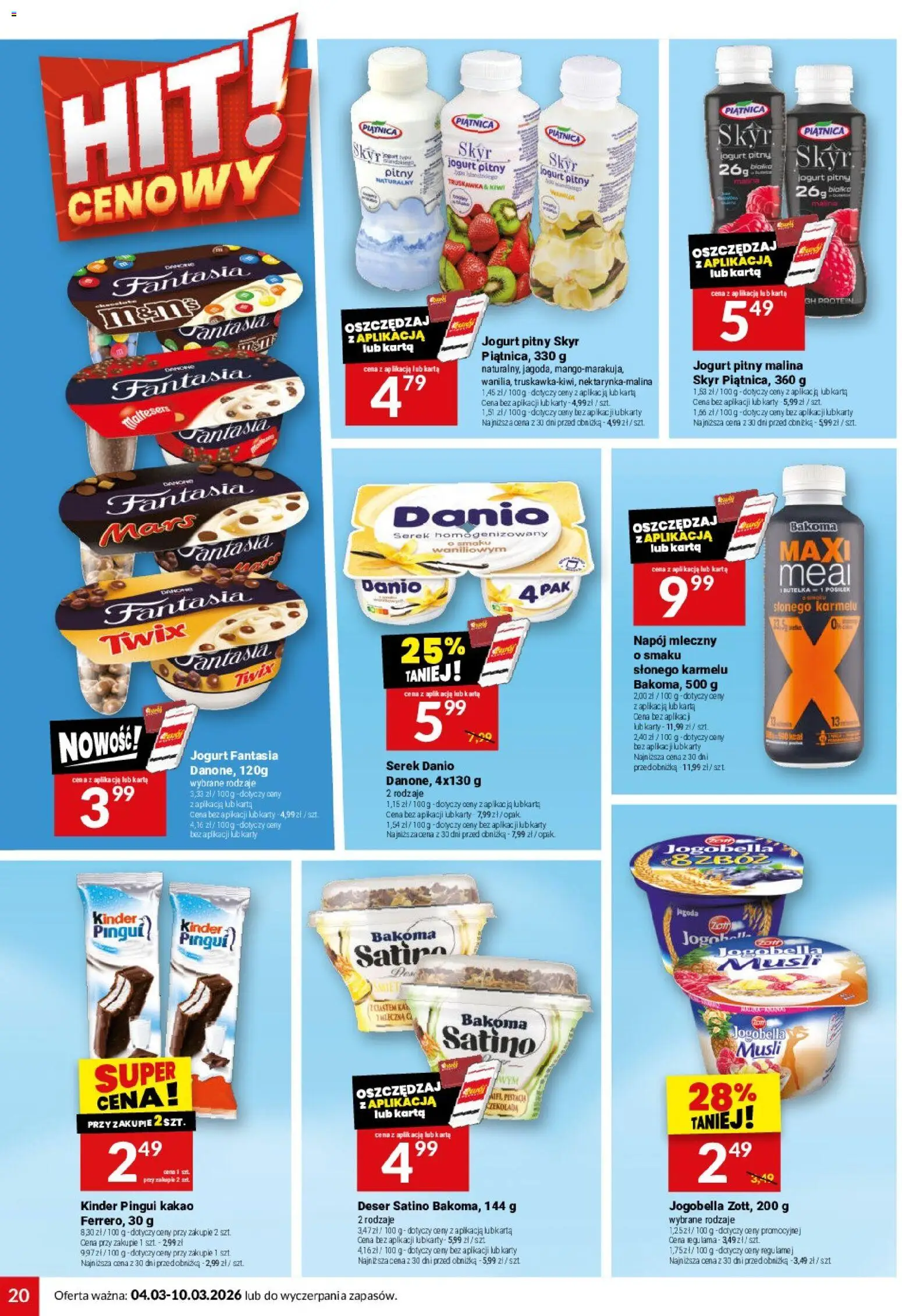 Twój Market gazetka od 04.03.2026 | Strona: 20 | Produkty: Karta, Kakao, Jogurt, Kiwi