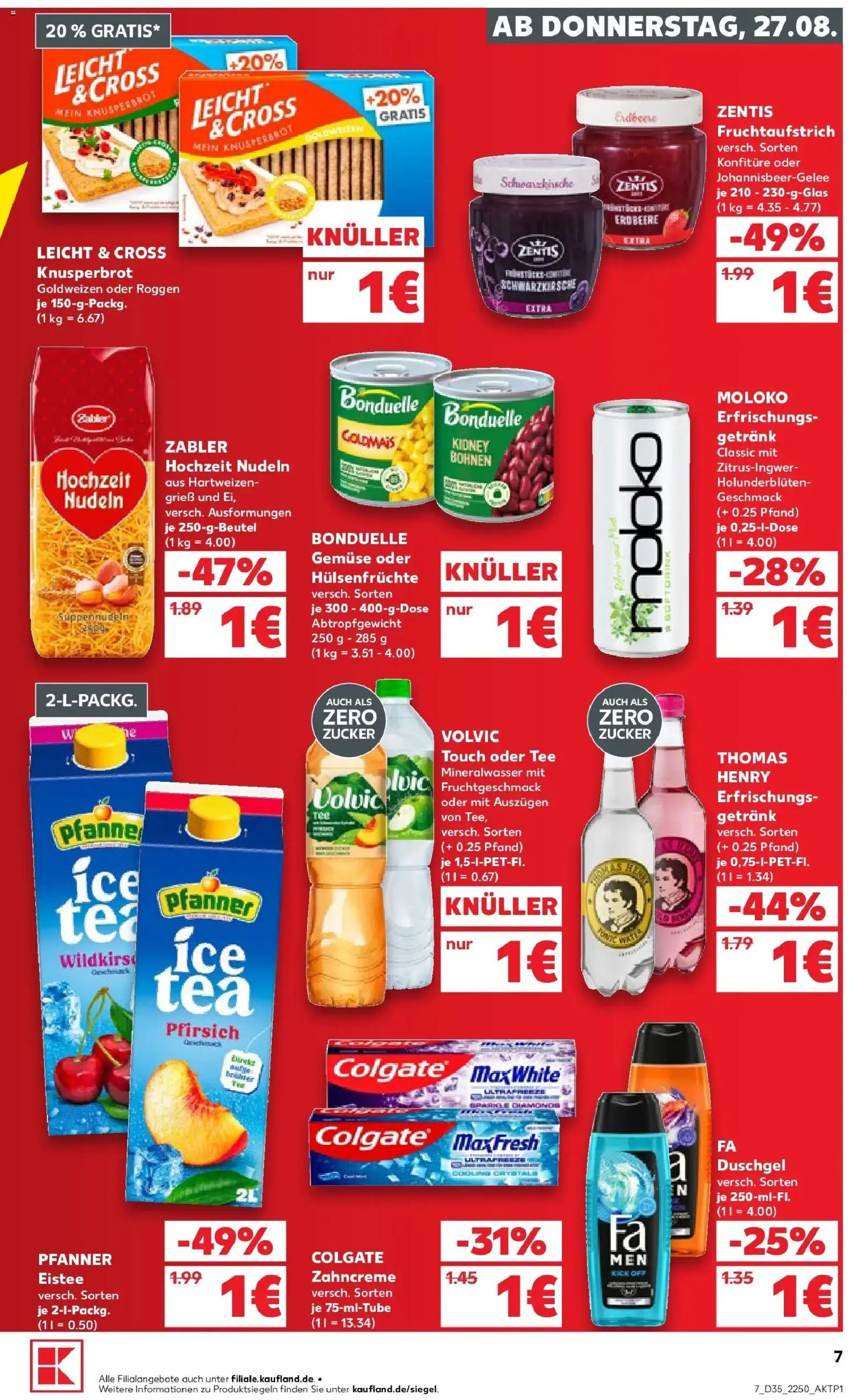 Prospekt Kaufland ab 27.08.2026 » Angebote Online zum Blättern | Seite: 7 | Produkte: Grieß, Gemüse, Pfirsich, Nudeln