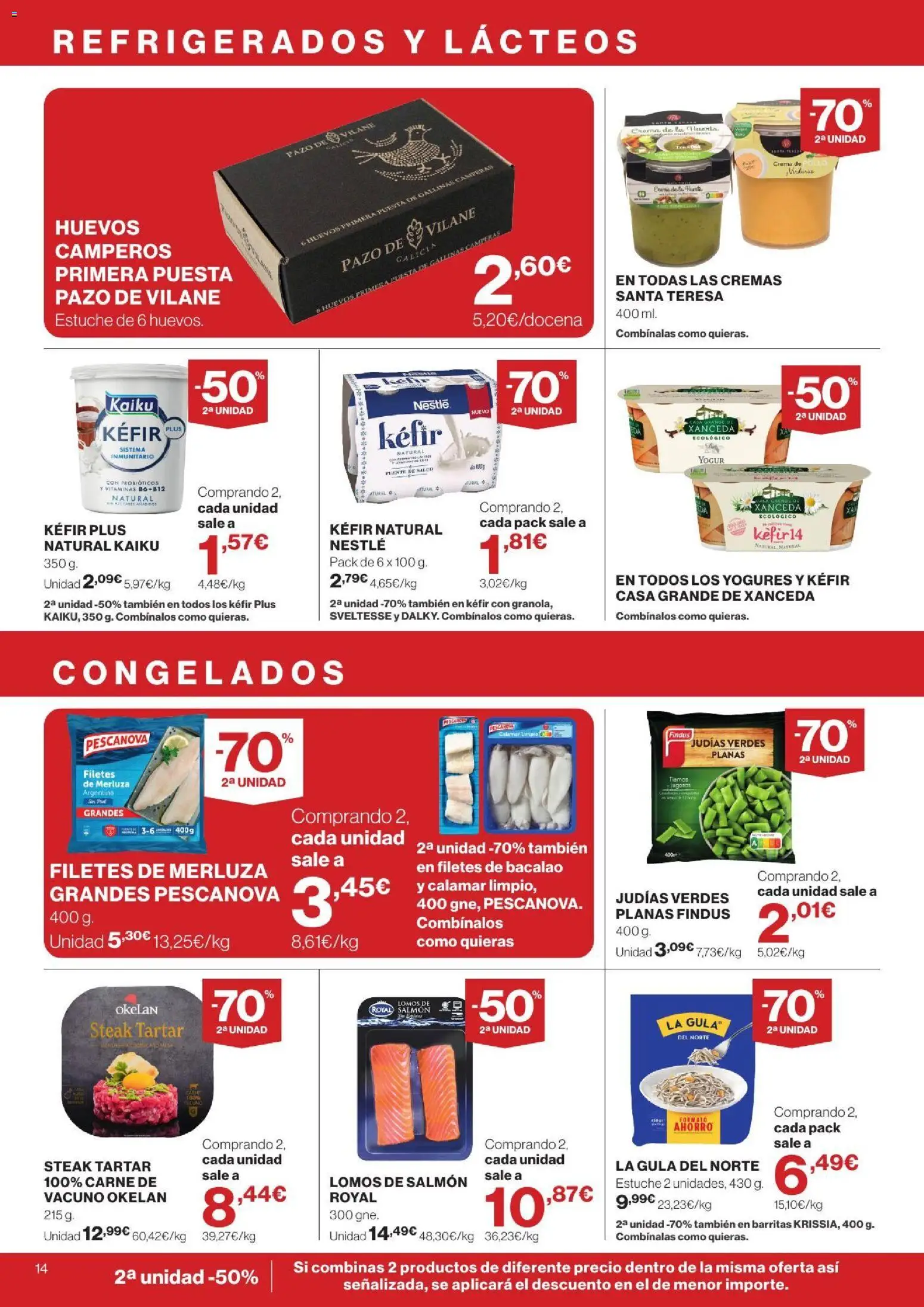 Supercor folleto │ válido desde el 24/09/2026 | Página: 14 | Productos: Kéfir, Filetes de merluza, Crema, Pollo